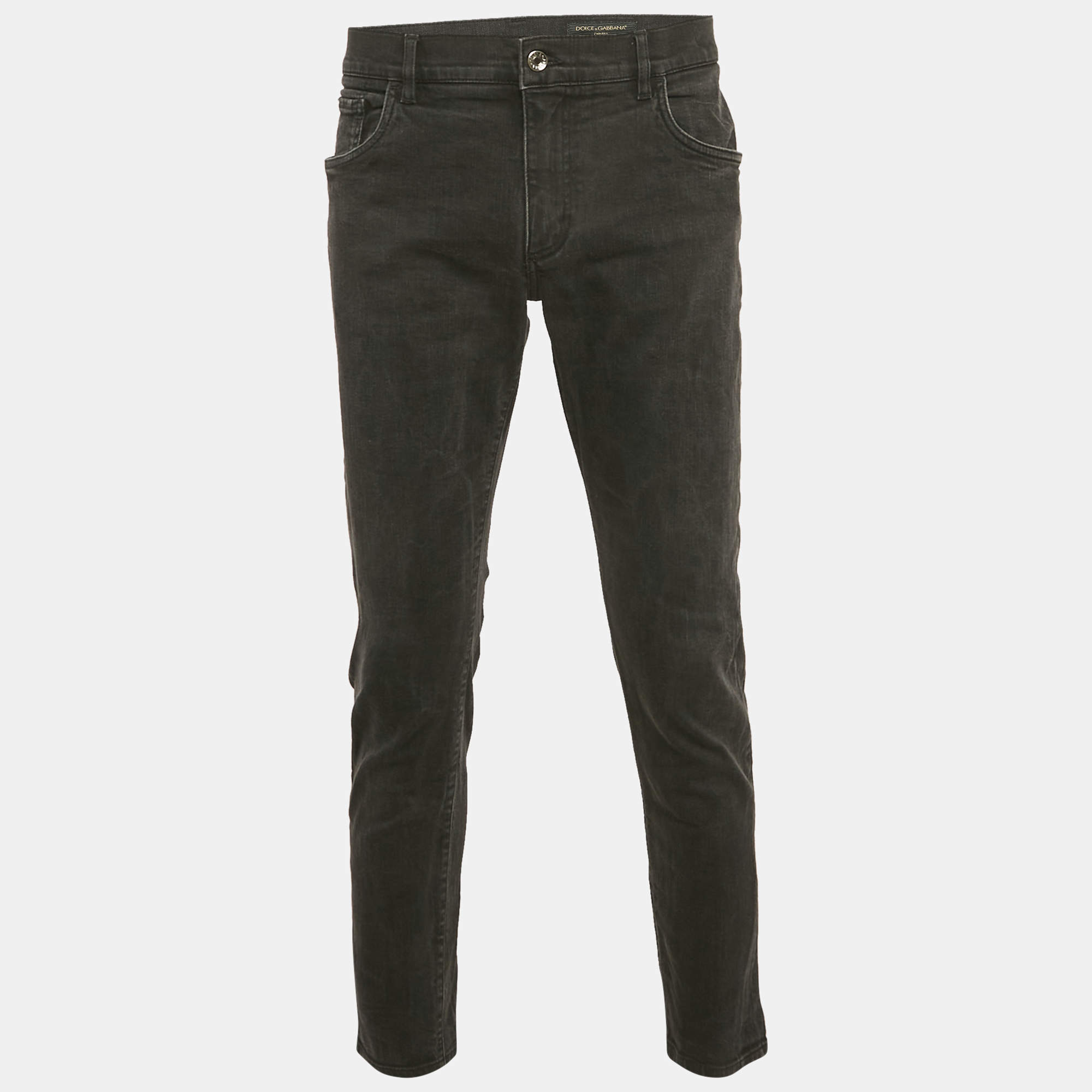 مملوكة مسبقًا Dolce & Gabbana Black Faded Denim Skinny  Jeans XXXL/Waist 38"