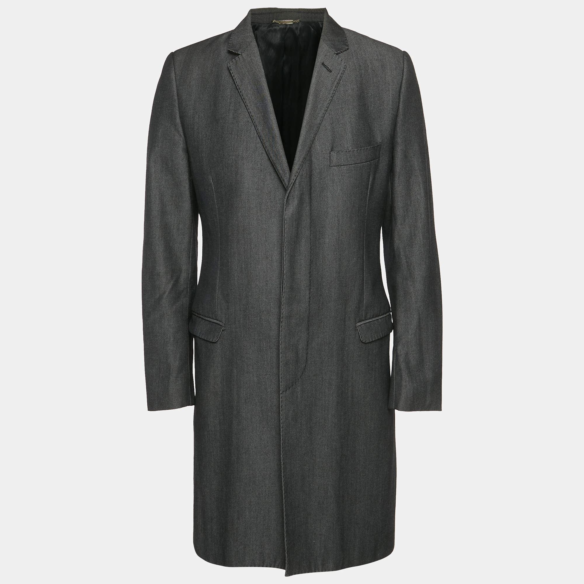 مملوكة مسبقًا Dolce & Gabbana Black Denim Long Coat L