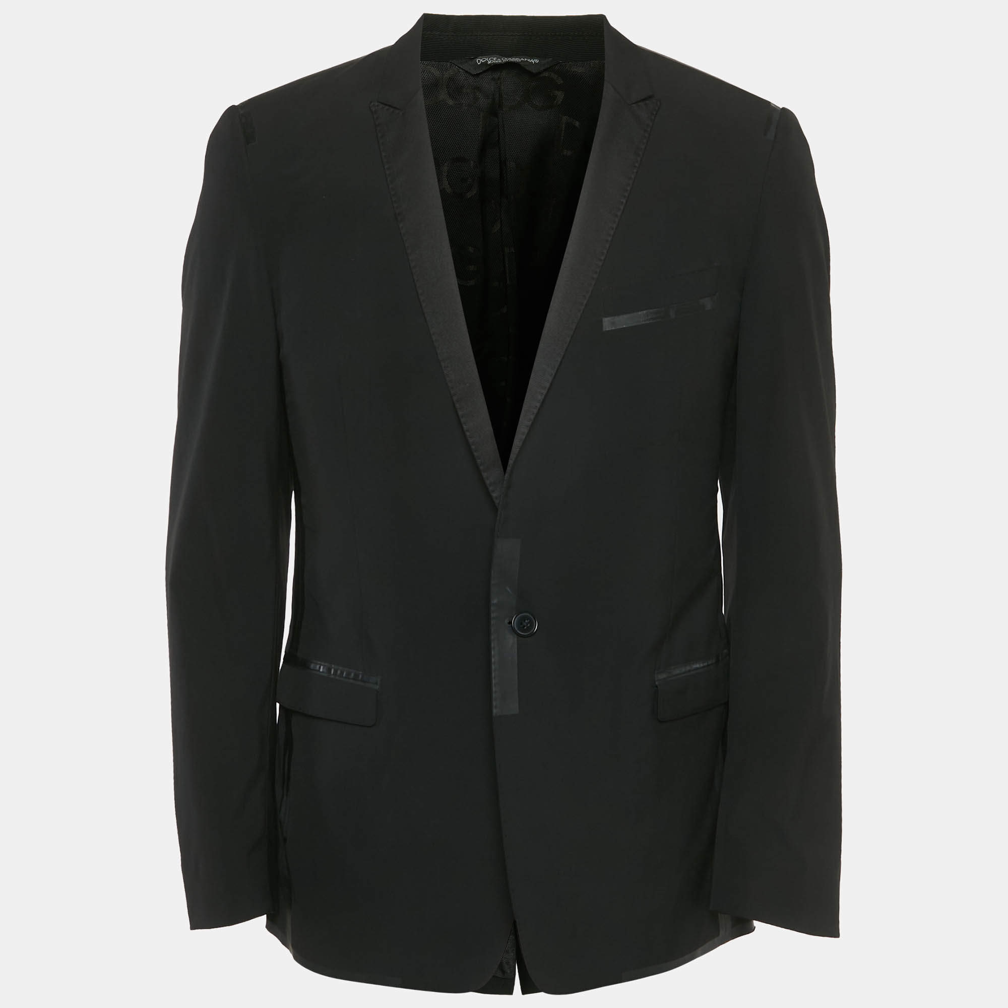 Pre Owned Dolce & Gabbana Black Crepe Regular Fit Blazer L