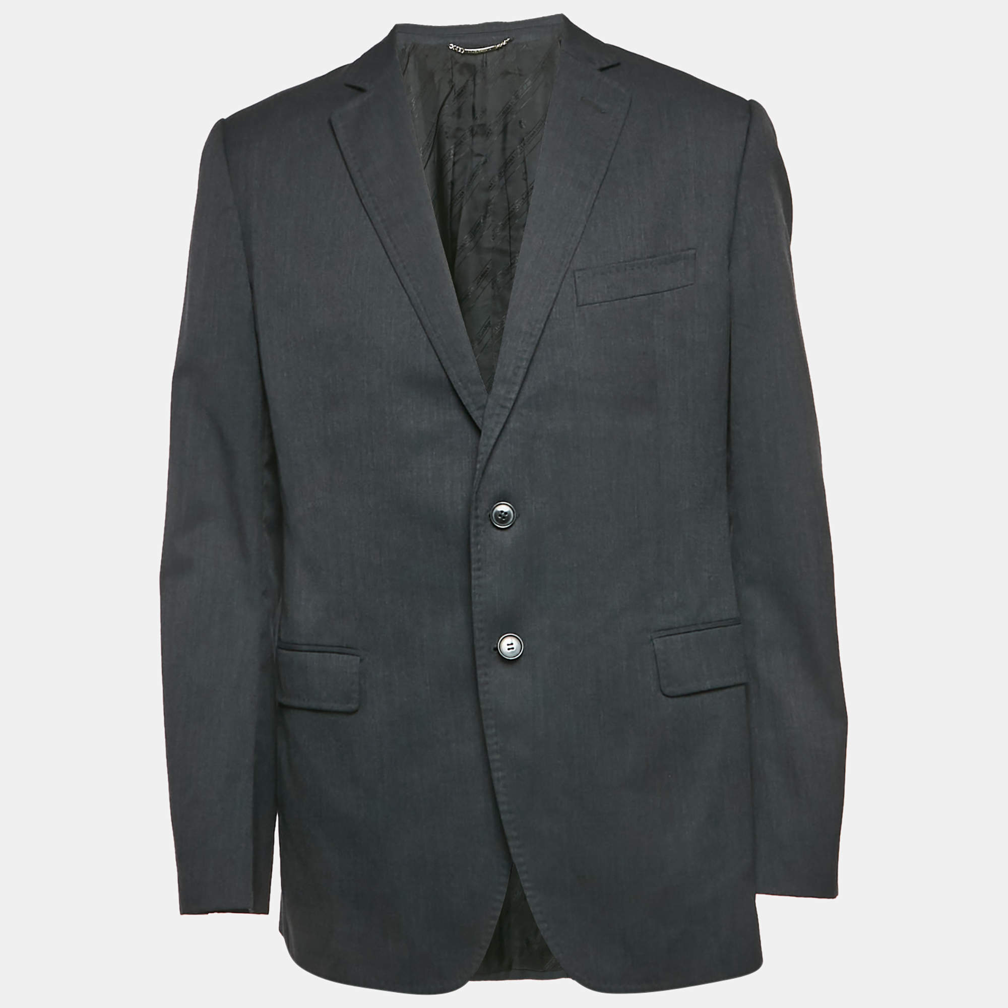 Pre Owned Dolce & Gabbana Black Wool Single Breasted Blazer XXL