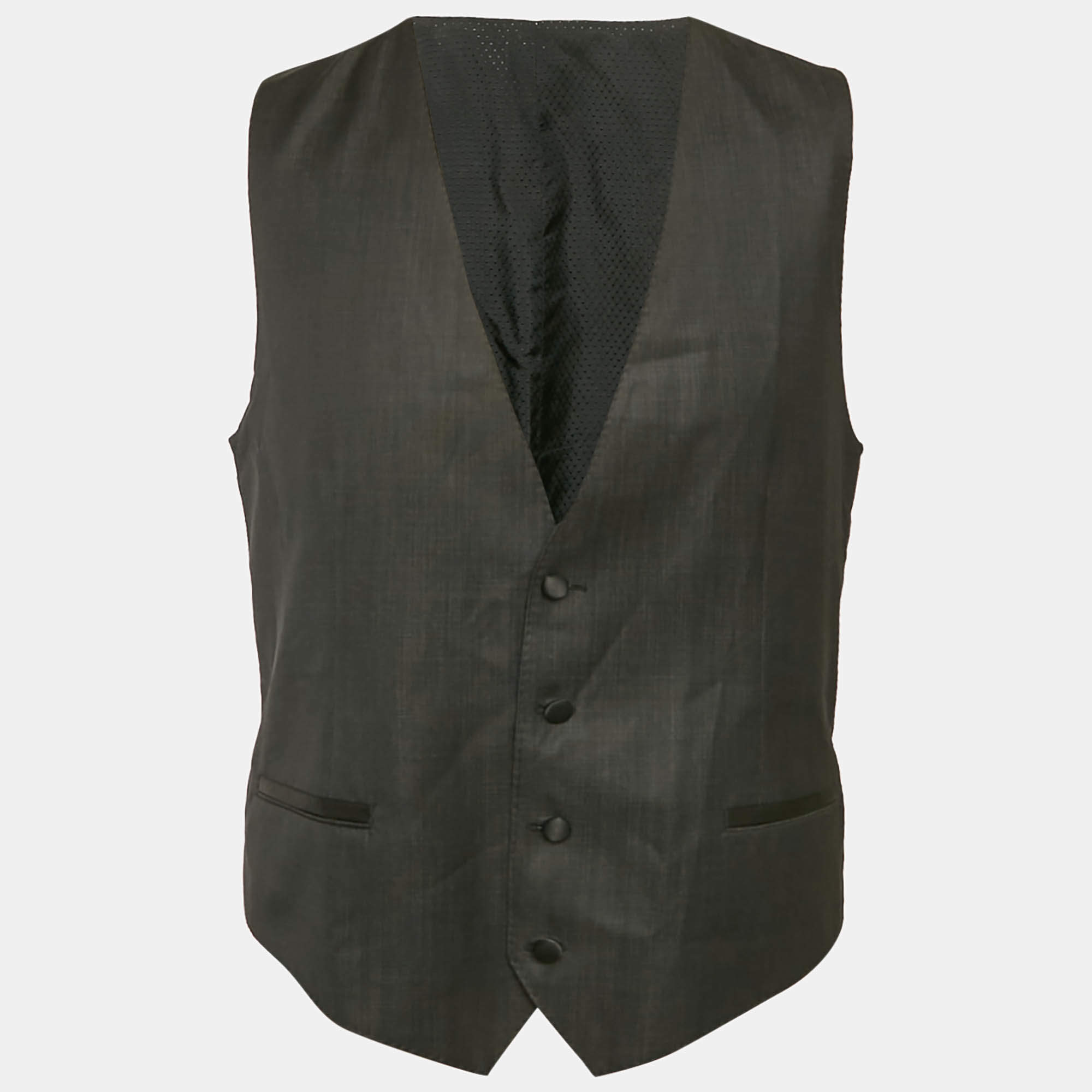 Pre Owned Dolce & Gabbana Black Wool Vest XL
