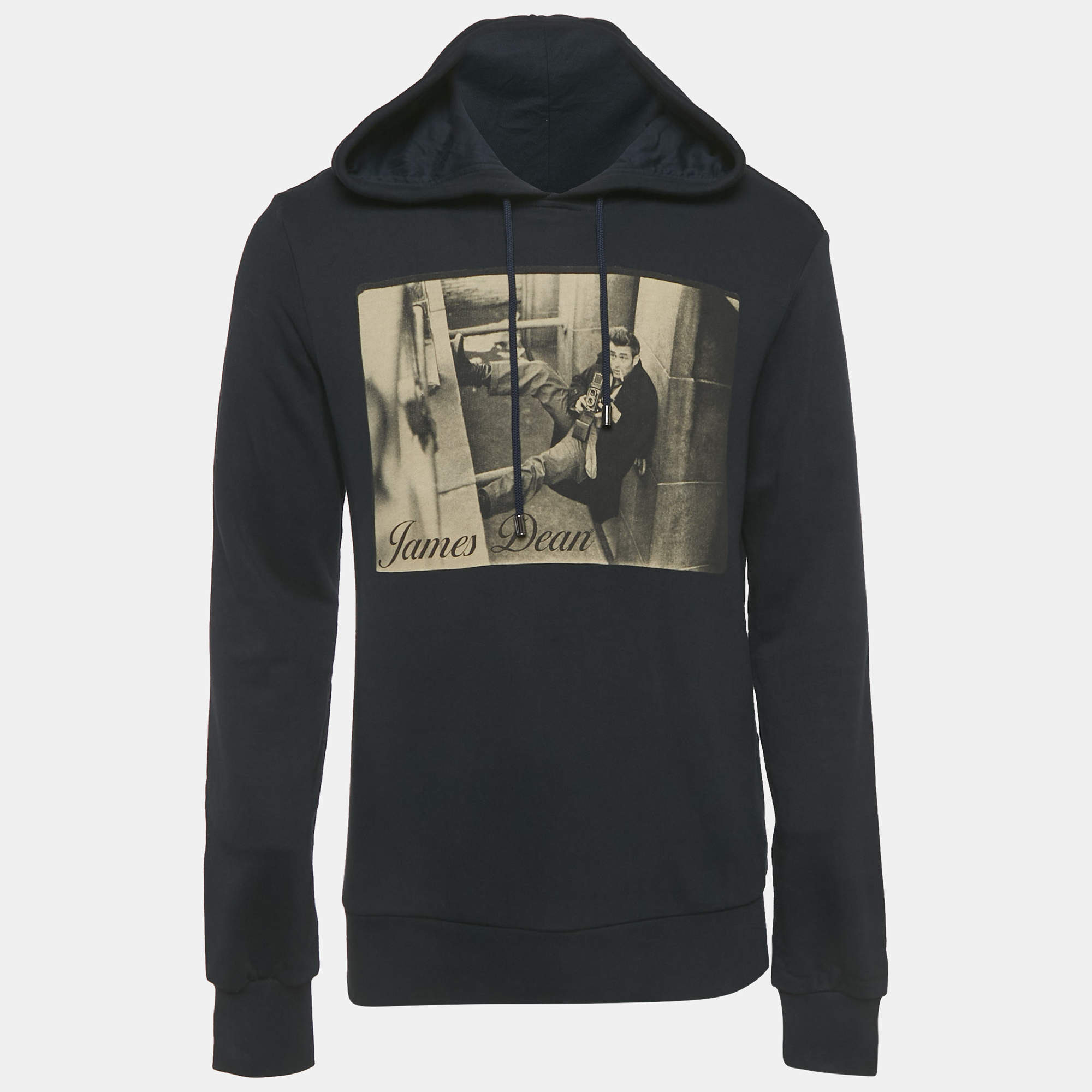 Pre Owned Dolce & Gabbana Navy Blue James Dean Graphic Cotton Hoodie M