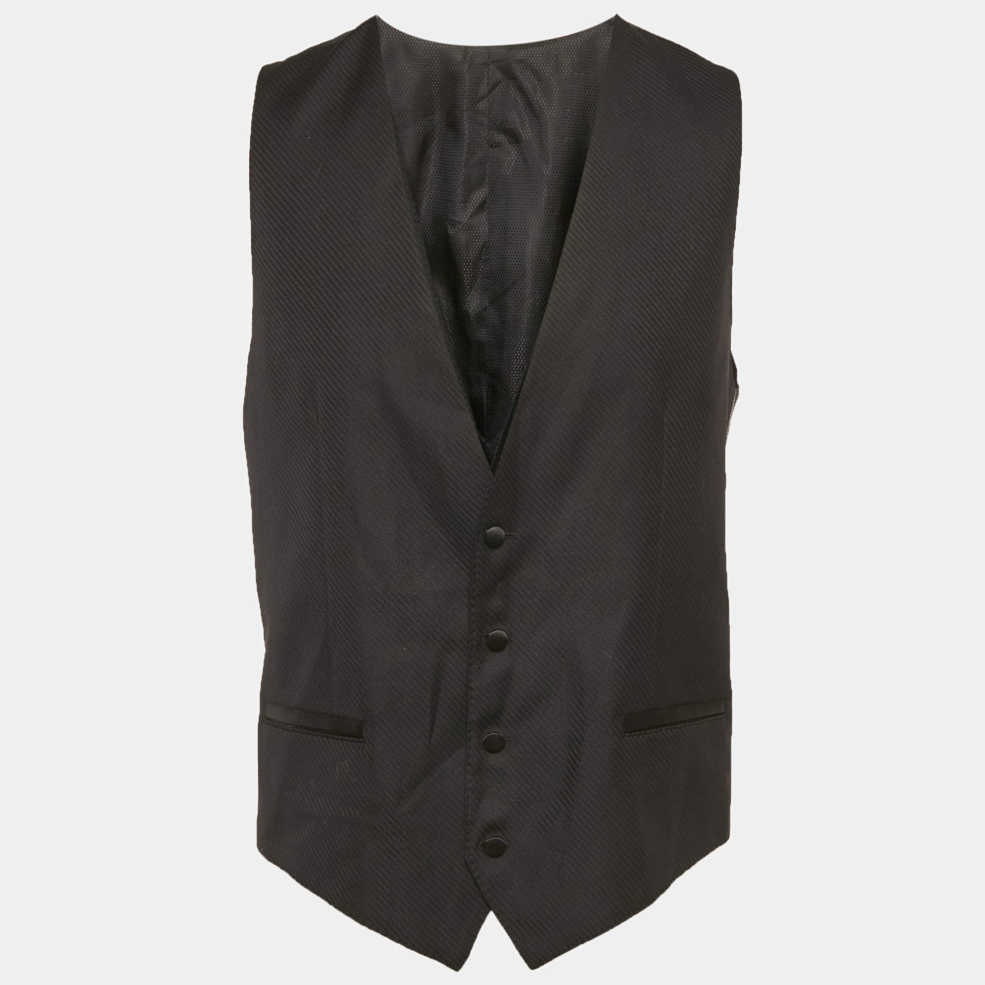 Pre Owned سديري دولتشي & غابانا صوف منقوش أسود مقاس كبير - اكس لارج