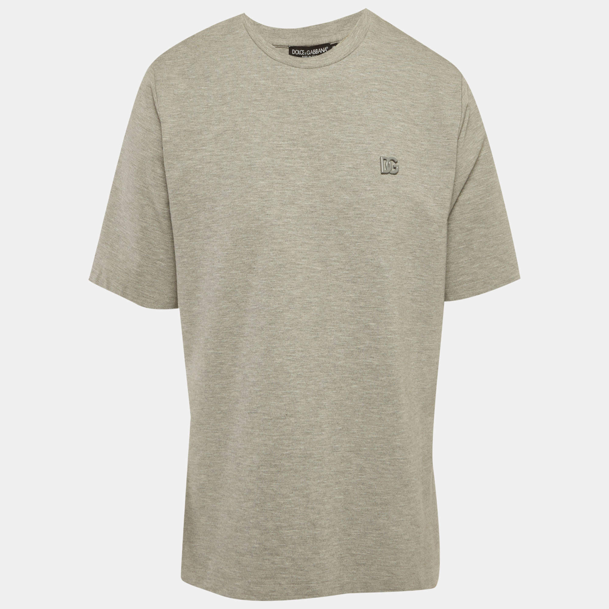مملوكة مسبقًا Dolce & Gabbana Grey Jersey Reborn To Live T-Shirt M