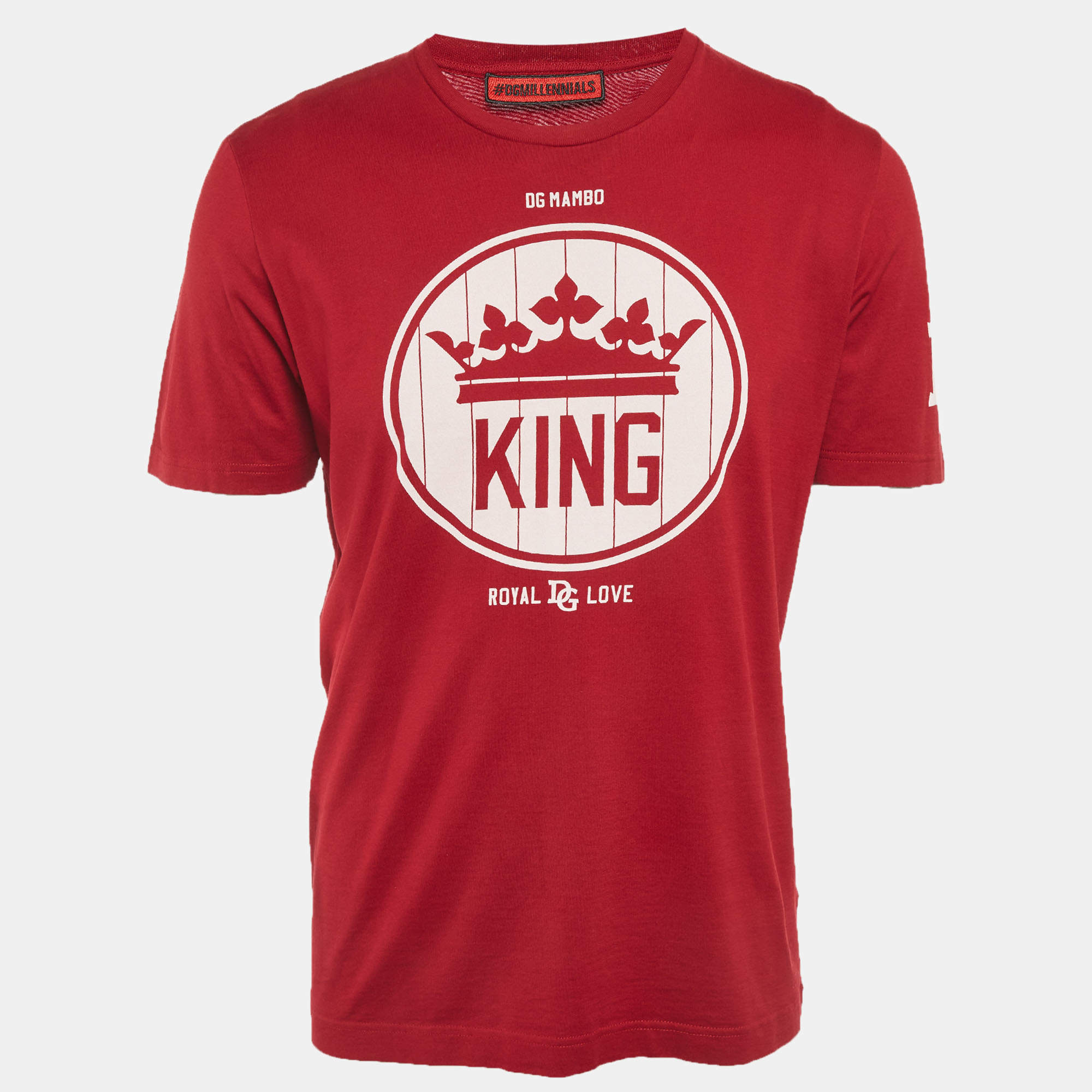 مملوكة مسبقًا تي شيرت دولتشي أند غابانا جيرسي بلوحة الشعار أخضر مقاس متوسط