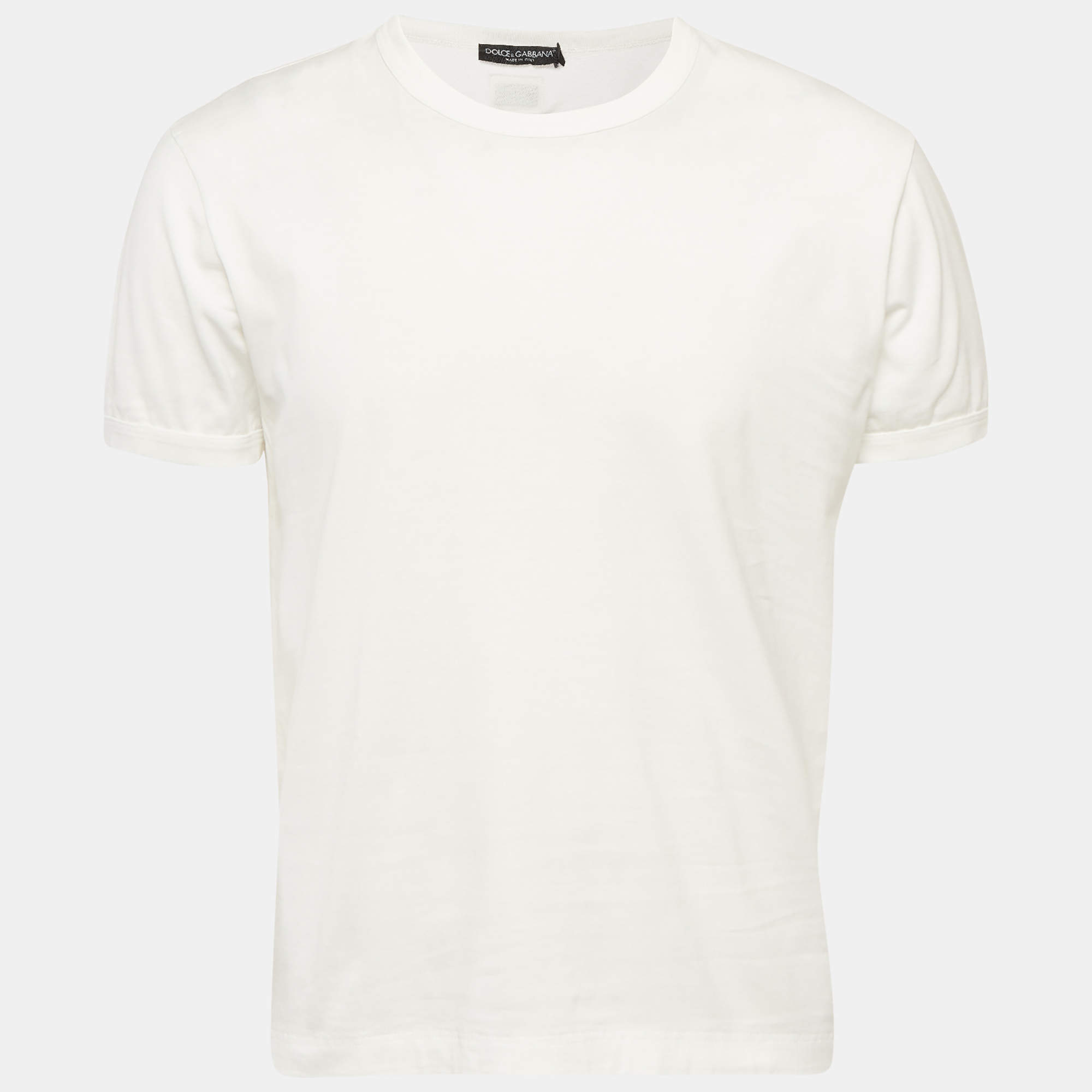 Pre Owned تي شيرت دولتشي أند غابانا قطن جيرسي رقبة دائرية أبيض متوسط