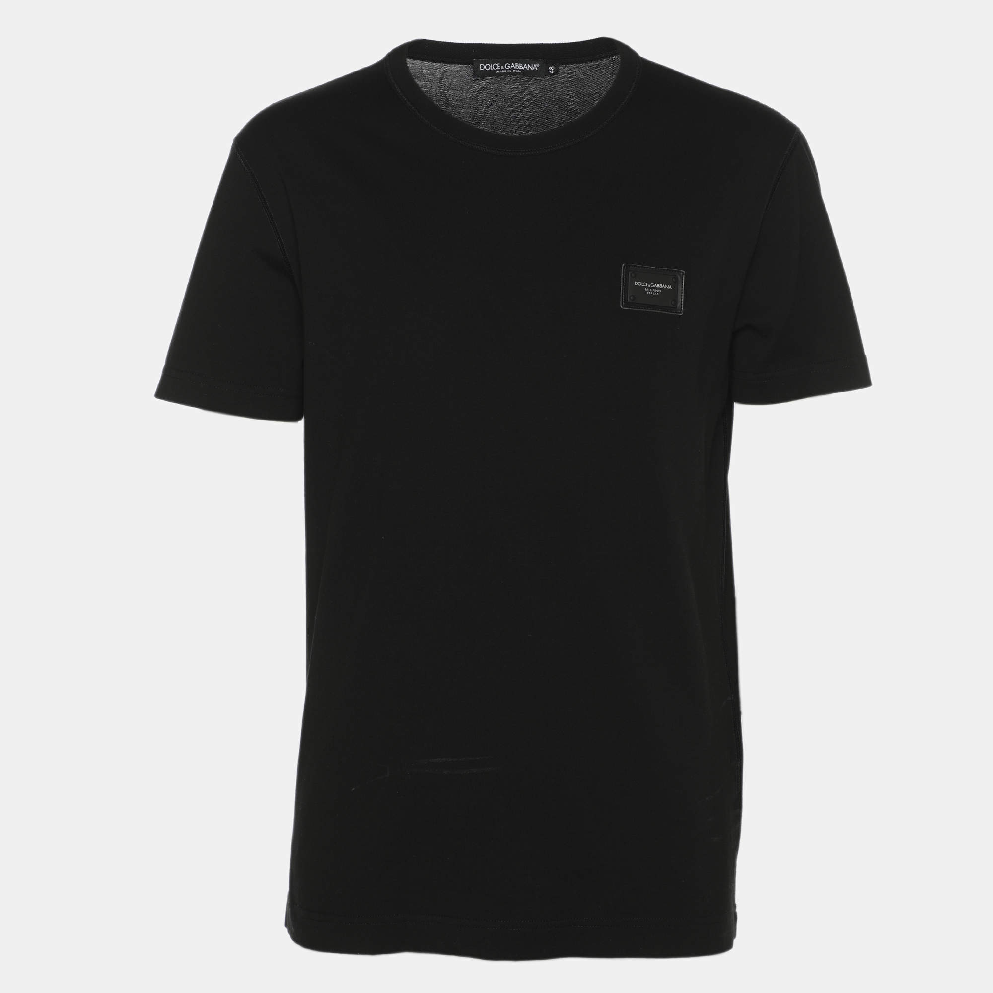 Pre Owned Dolce & Gabbana Black Jersey T-Shirt M