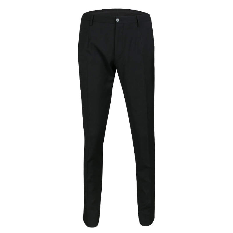 Dolce & Gabbana Black Wool Tailored Trousers L