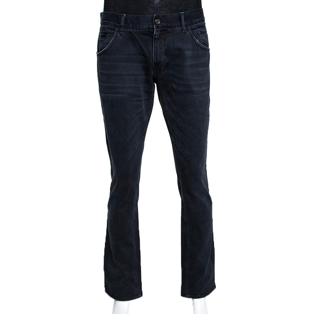 Dolce & Gabbana 14 Black Faded Effect Denim Fitted Jeans L Dolce ...