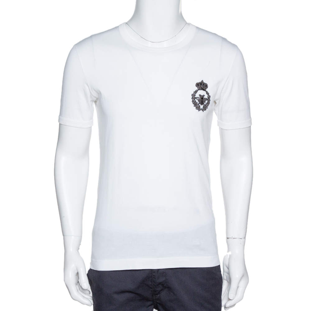 Dolce & Gabbana offers White Cotton Top Paradiso Crown Mens T-shirt