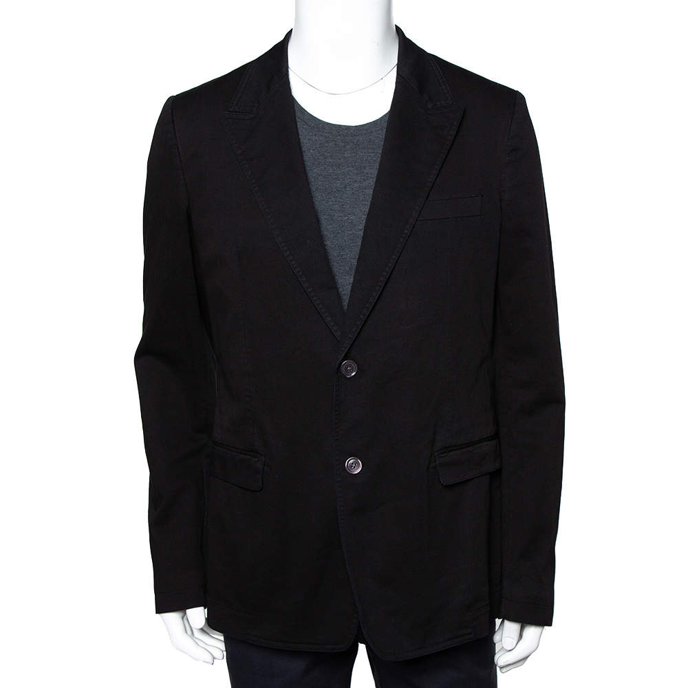 Pre Owned Dolce & Gabbana Black Denim Button Front Blazer XXL
