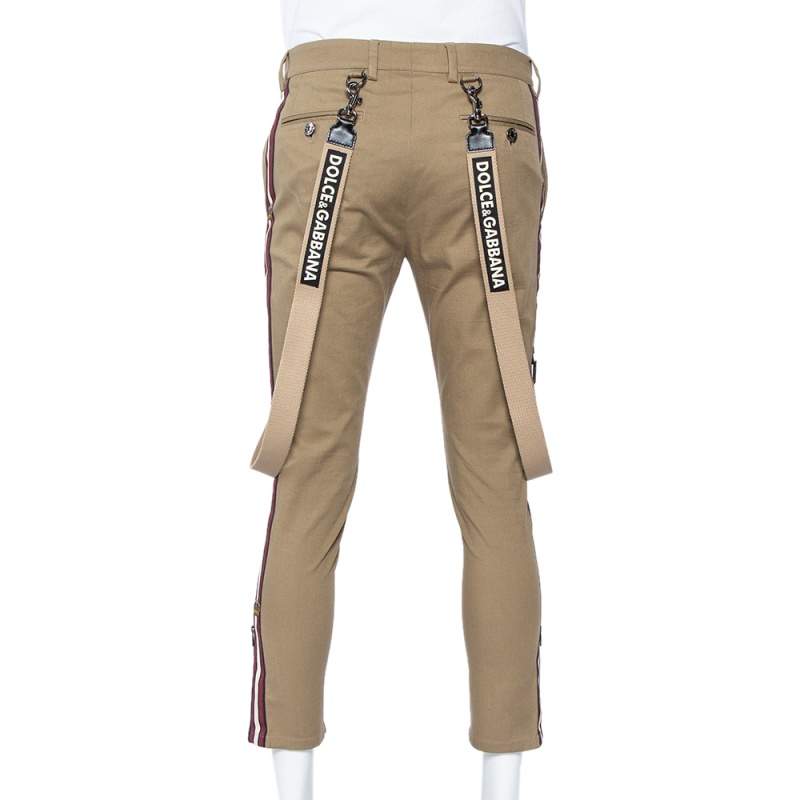 Dolce & Gabbana Beige Cotton Twill Suspender Detail Trousers S Dolce &  Gabbana | TLC