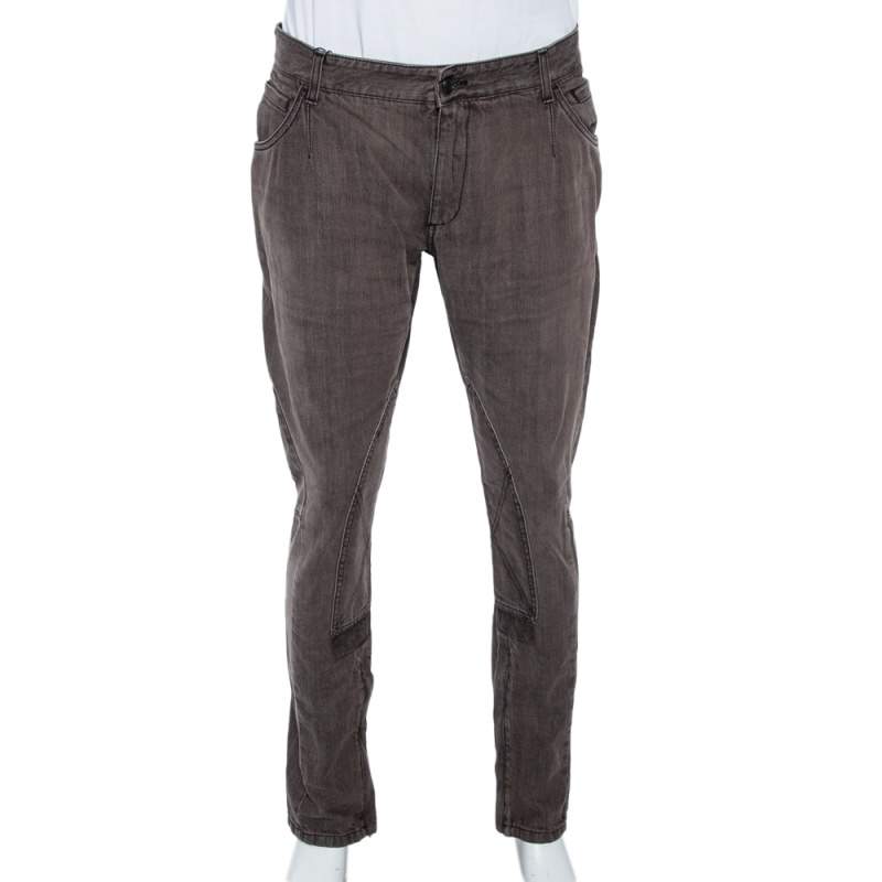 Pre Owned بنطلون جينز دولتشي أند غابانا بيكر دينم بني مقاس كبير - لارج 