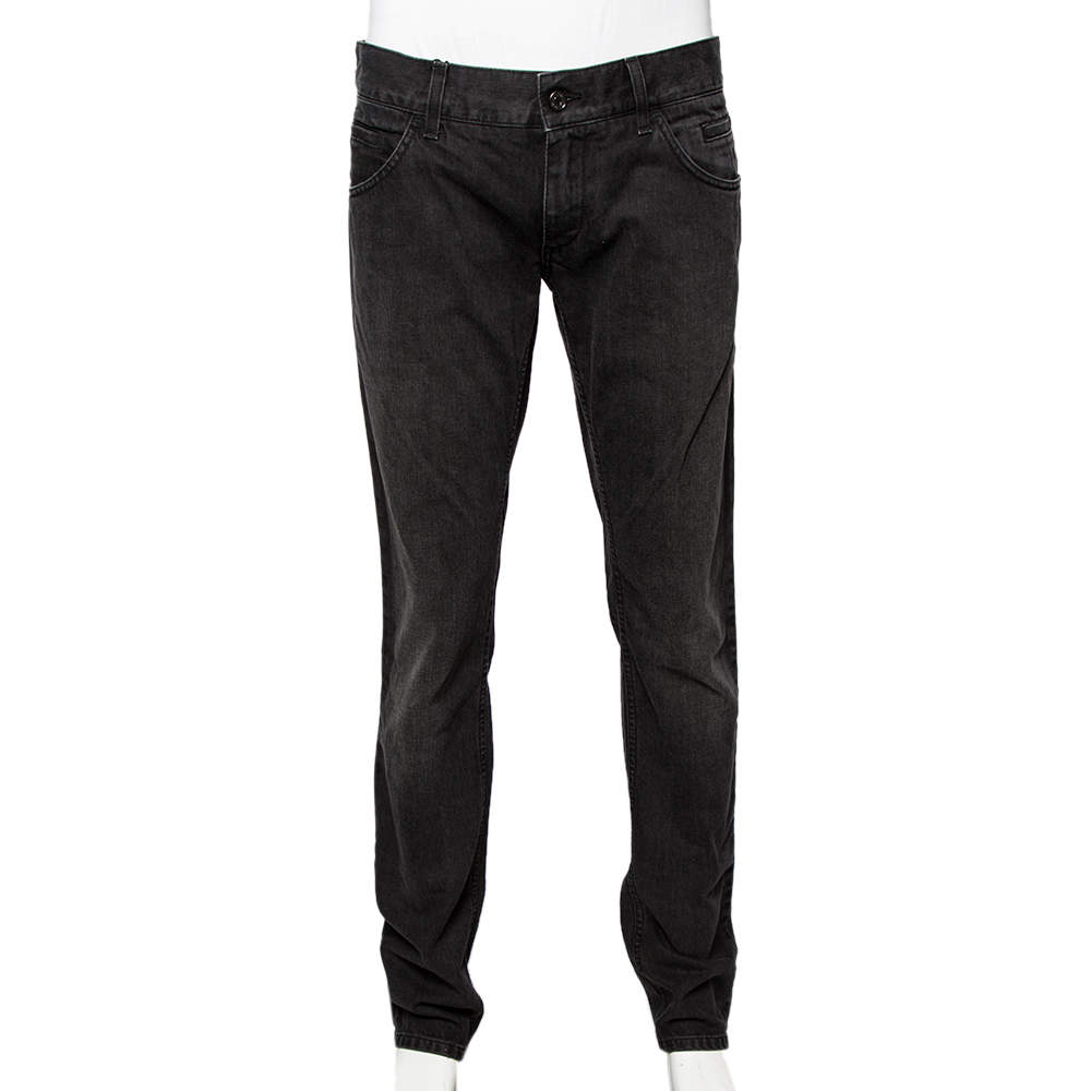 Pre Owned Dolce & Gabbana Charcoal Grey Dark Wash Denim Fit 12 Jeans L