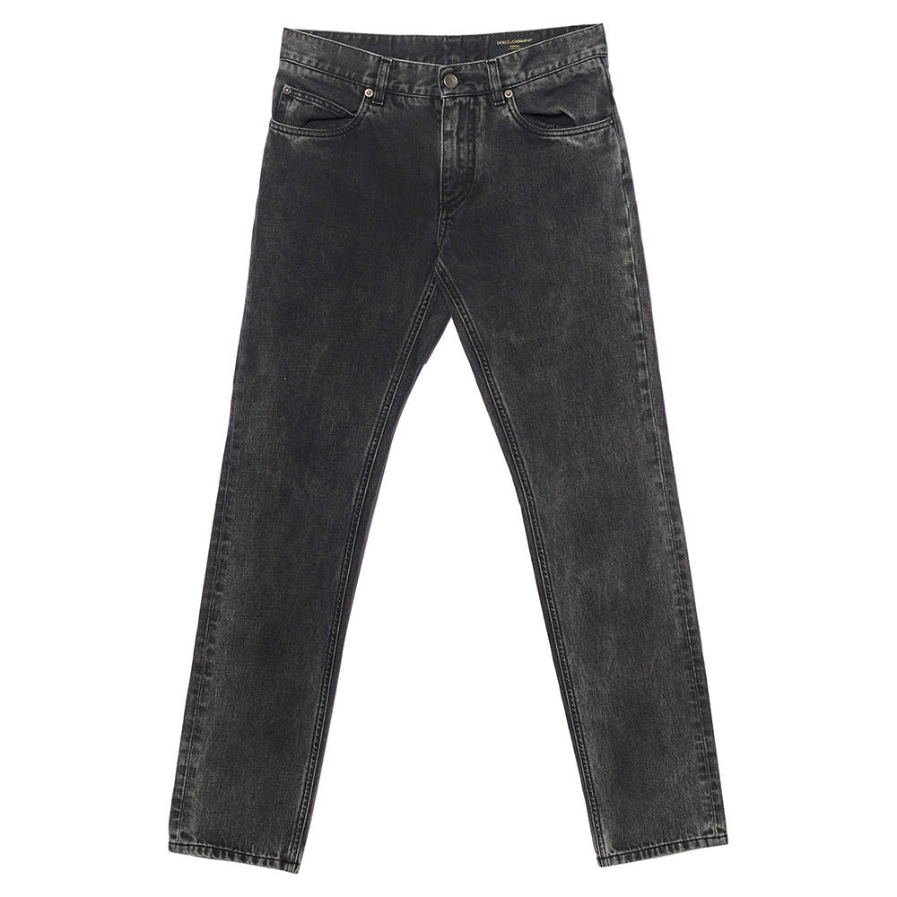 Pre Owned Dolce & Gabbana Grey Denim Comfort Fit Jeans XS