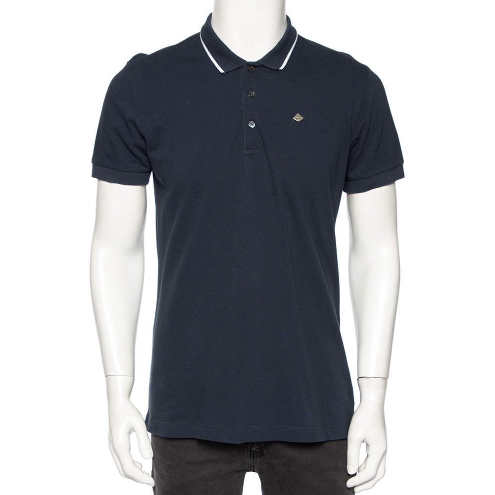 Dolce & Gabbana Navy Blue Cotton Pique Polo T-Shirt XL