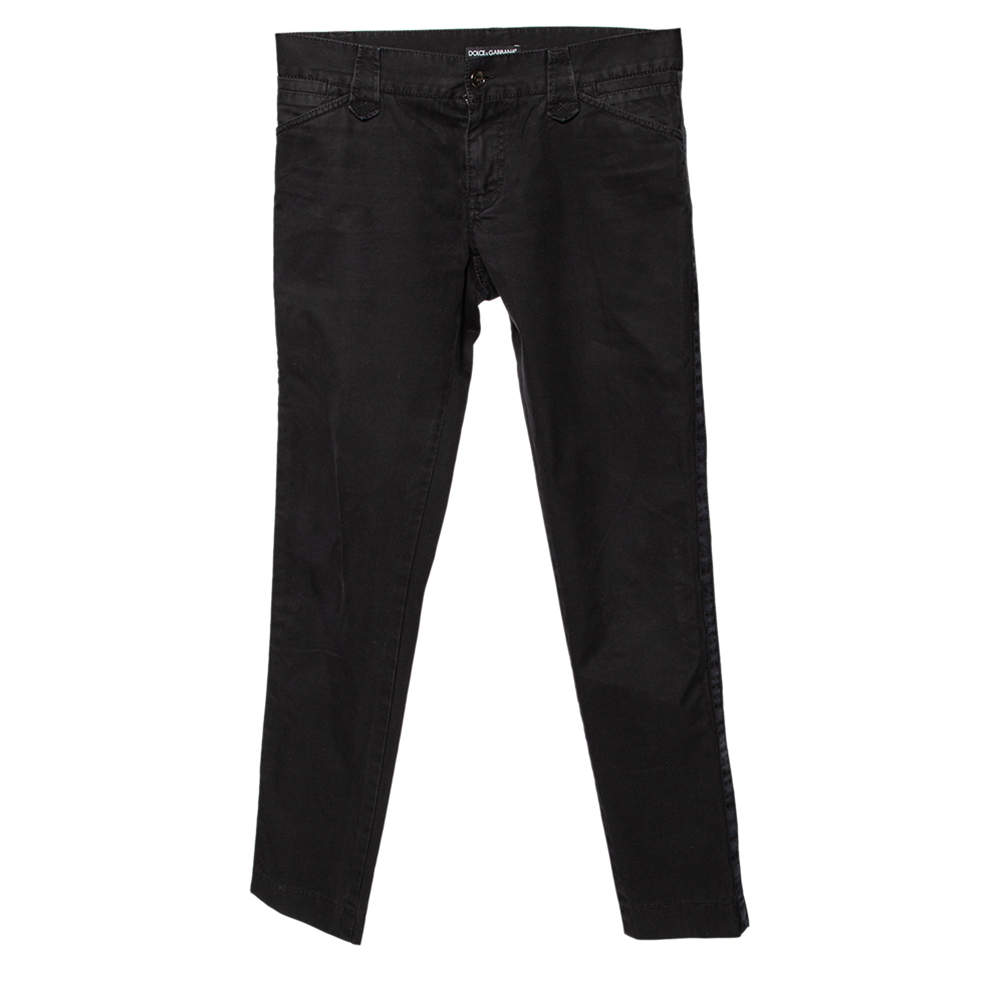 Dolce & Gabbana 14 Black Denim Straight Leg Jeans S