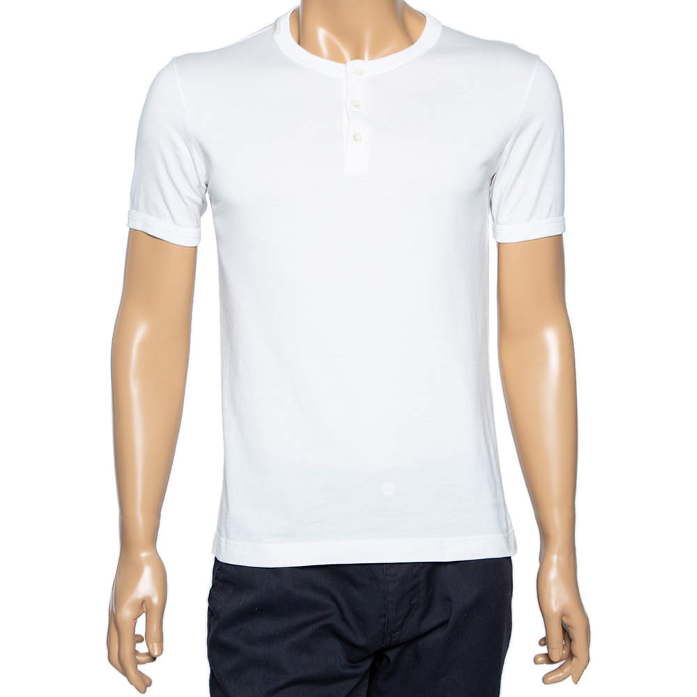 Pre Owned تي شيرت دولتشي أند غابانا قطن أبيض بأكمام قصيرة مقاس صغير - سمول