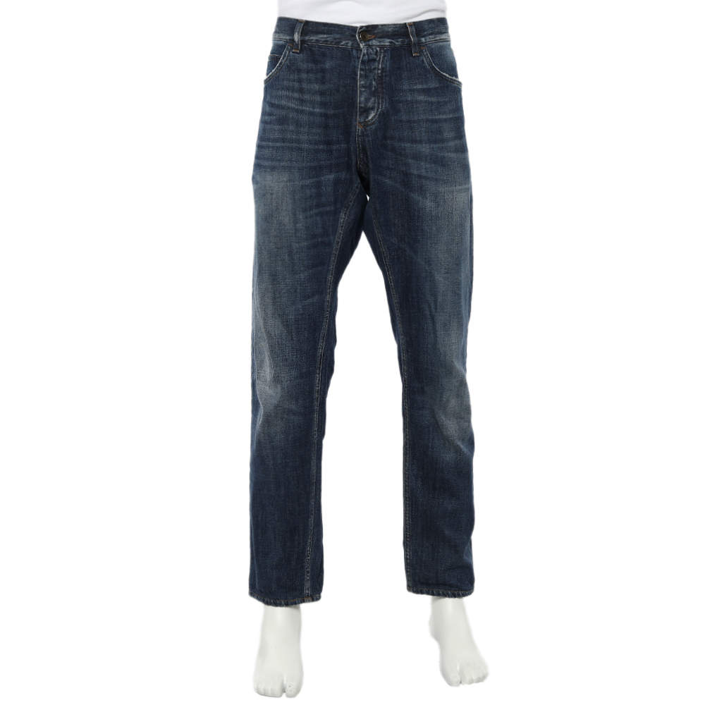 Pre Owned Dolce & Gabbana 16 Classic Navy Blue Denim Jeans XXL