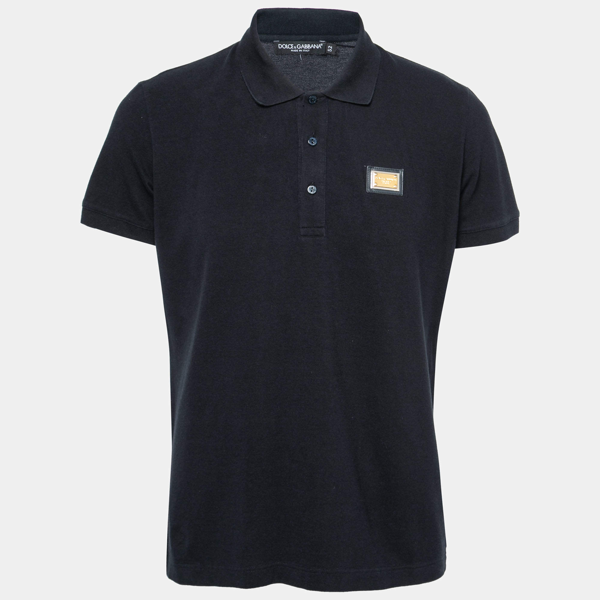Pre Owned Dolce & Gabbana Dark Blue Cotton Polo T-Shirt XL
