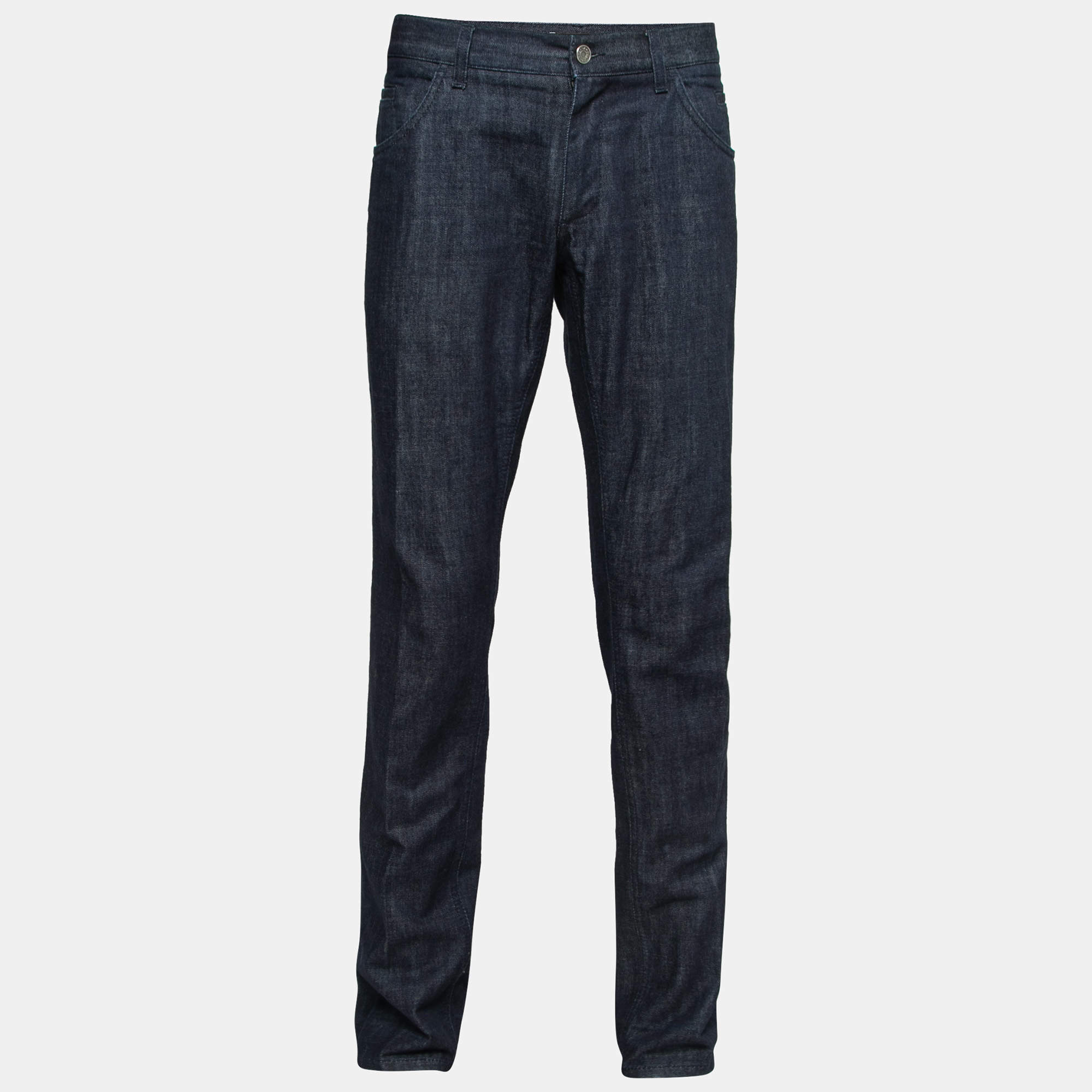 Pre Owned بنطلون جينز دولتشي أند غابانا فيت 12 دينم أزرق مقاس كبير جدًا - إكس لارج الخصر 36" 