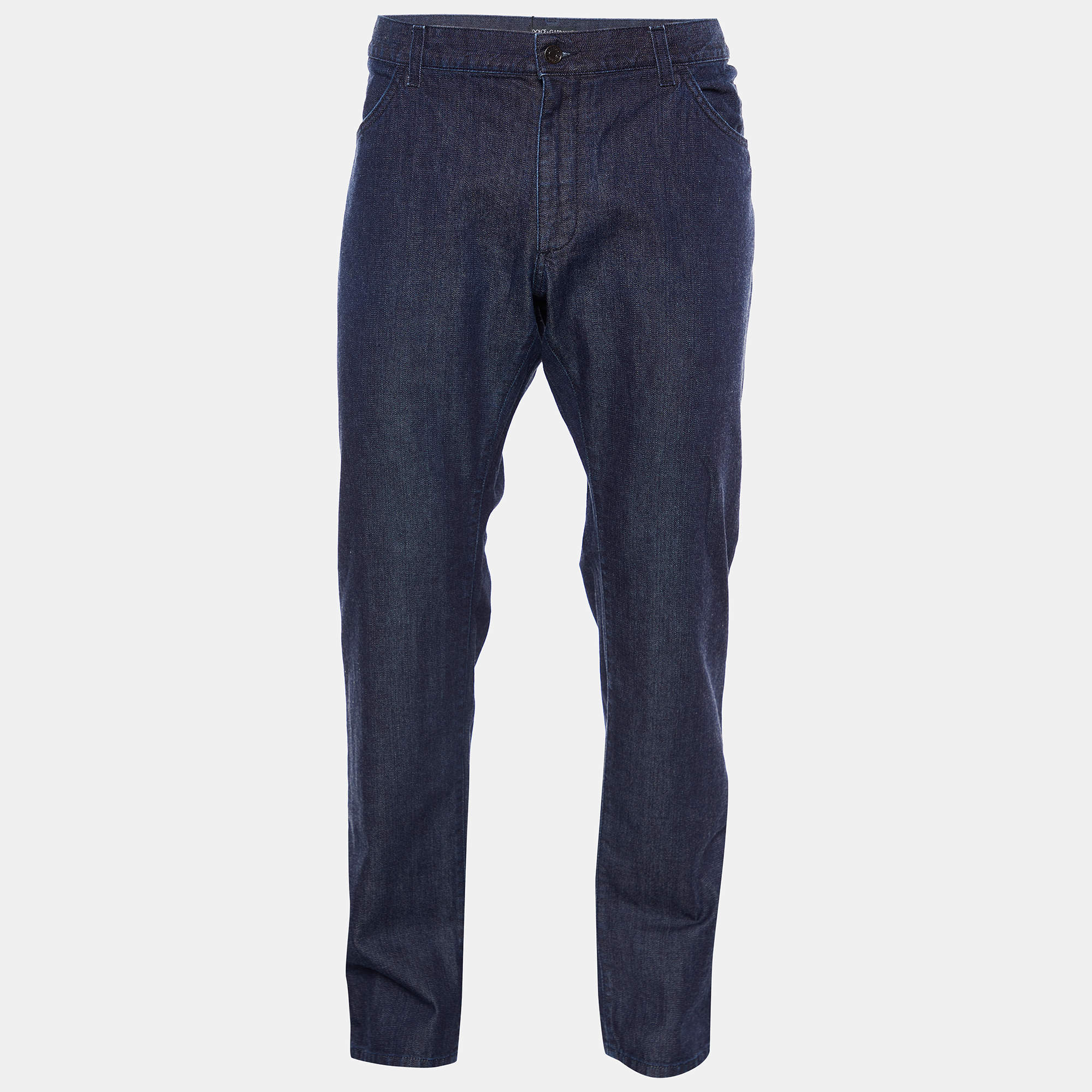 Pre Owned Dolce & Gabbana 16 Dark Blue Denim Regular Fit Jeans 3XL/Waist 41"