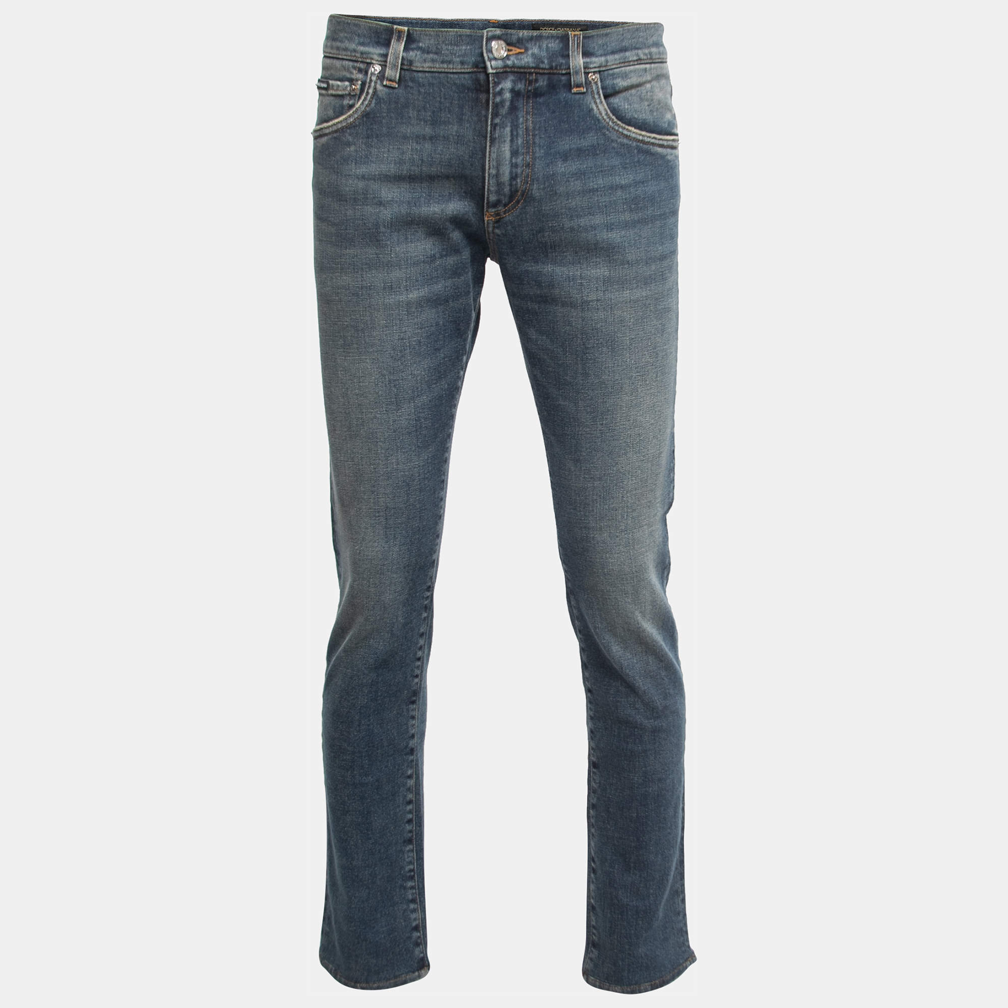 Pre Owned Dolce & Gabbana Blue Denim Slim Fit Jeans M Waist 34"