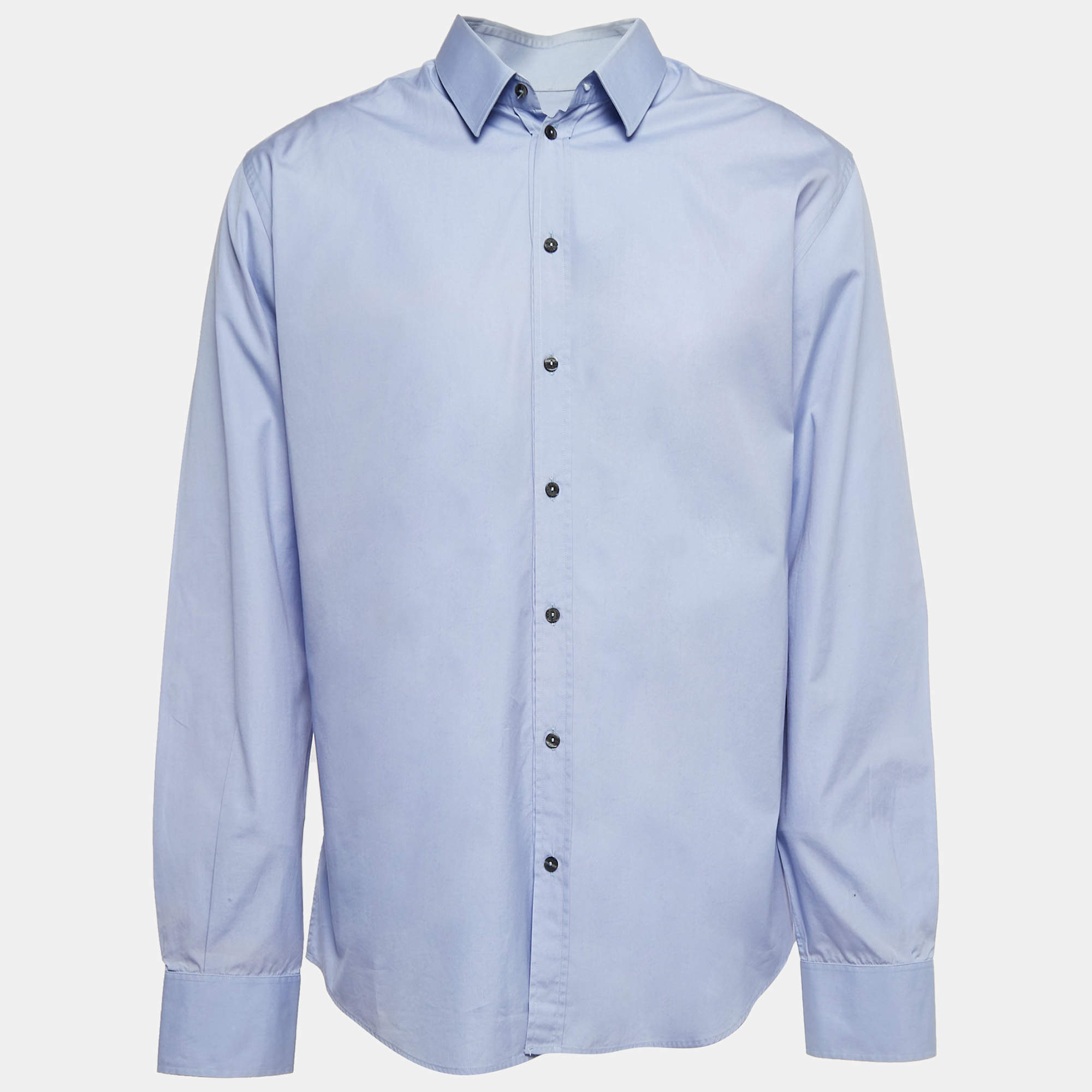 Pre Owned Dolce & Gabbana Blue Cotton Full Sleeve Martini Shirt XL