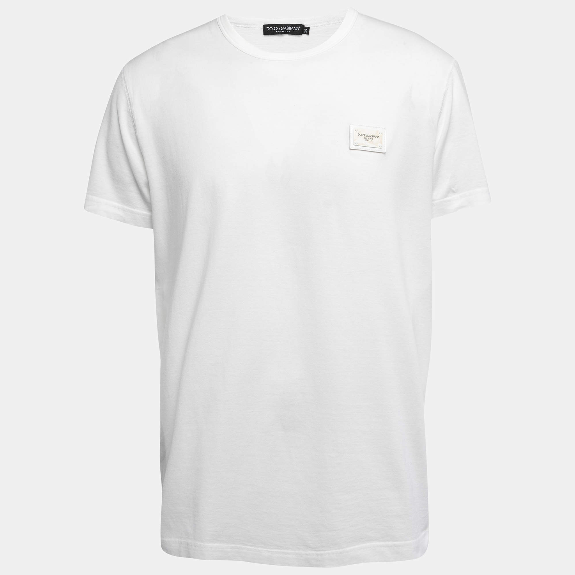Tシャツ・カットソー Dolce & Gabbana Cotton T-Shirt With Logo Plaque Dolce & Gabbana logo-plaque T-shirt | Black | FARFETCH