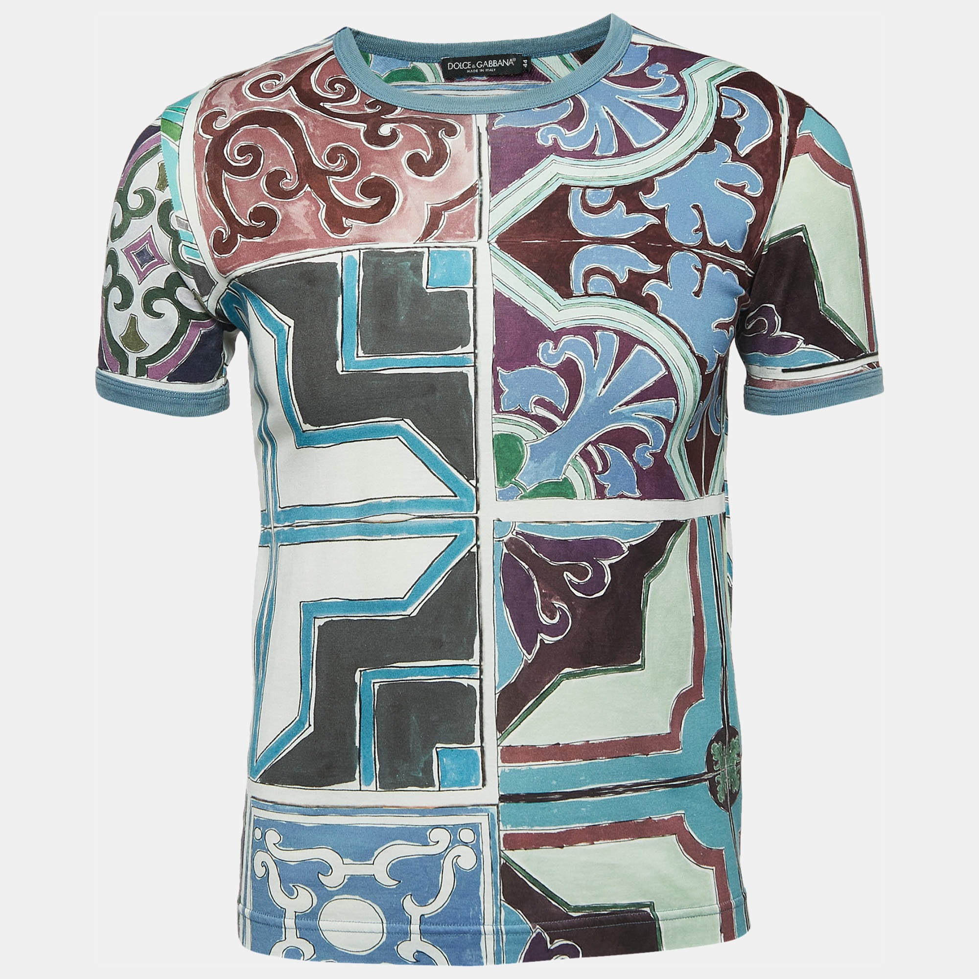Pre Owned Dolce & Gabbana Multicolor Printed Crewneck T-Shirt XS