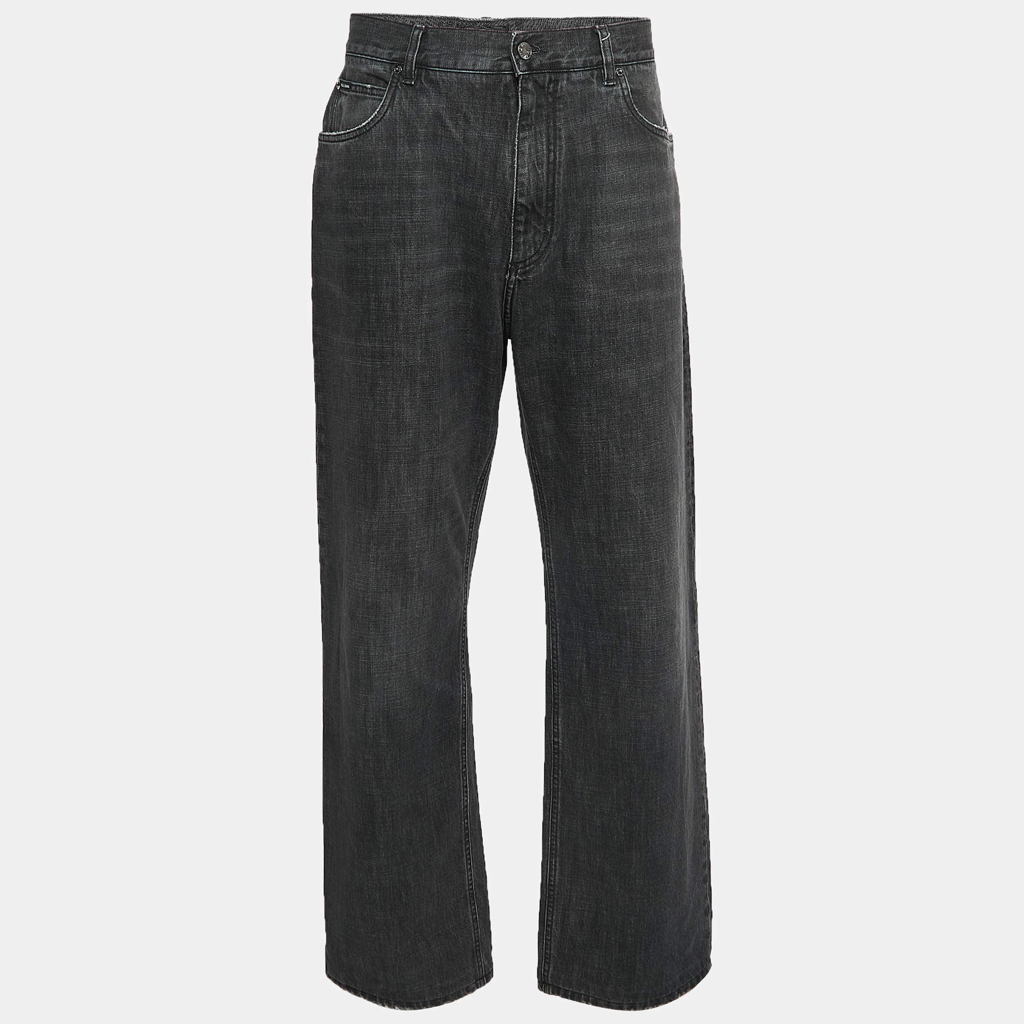 Pre Owned Dolce & Gabbana Grey Washed Denim Jeans M Waist 32"