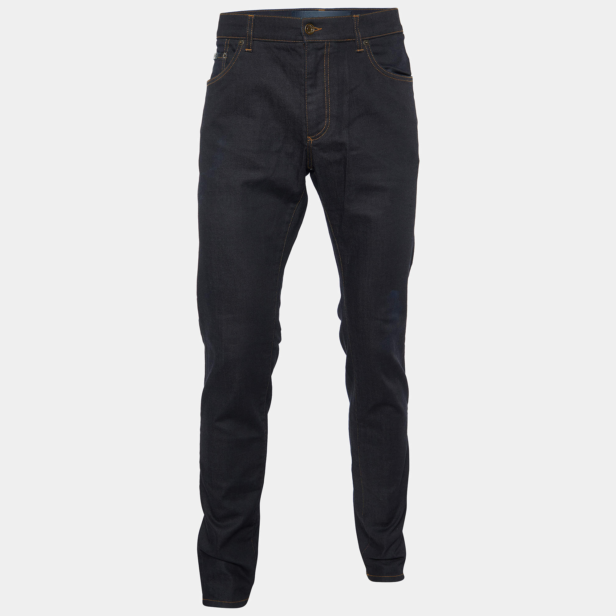 Pre Owned Dolce & Gabbana Black Denim 16 Stretch Slim Fit Jeans XL/Waist 36"