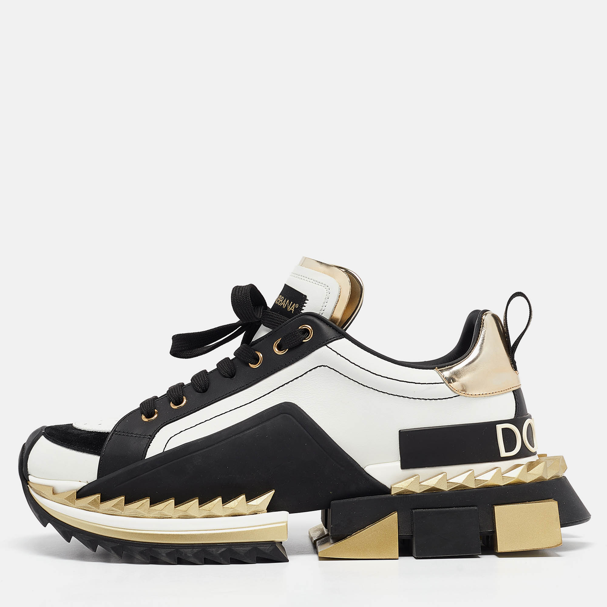 Dolce & Gabbana Multicolor Leather Super King Platform Sneakers Size 43
