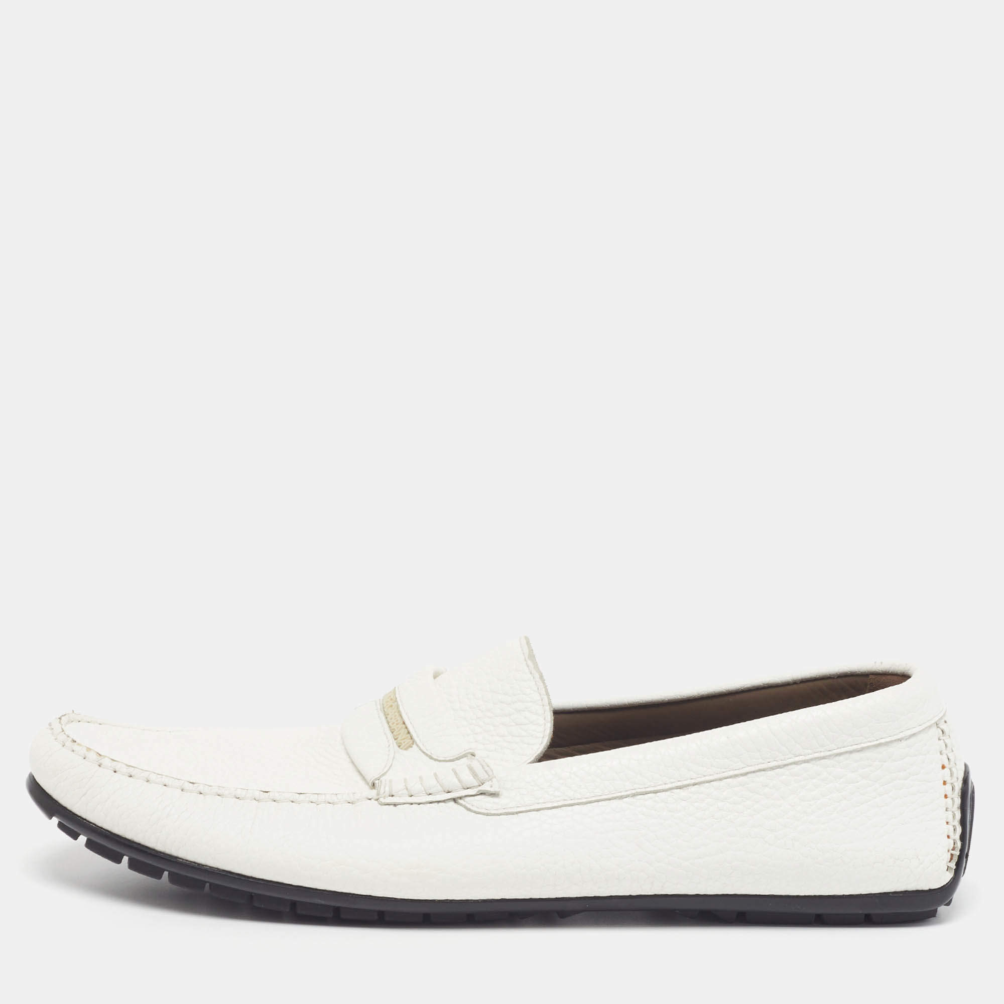 Pre Owned حذاء لوفرز دولتشي آند غابانا سليب أون جلد نعام بنفسجي مقاس 41.5