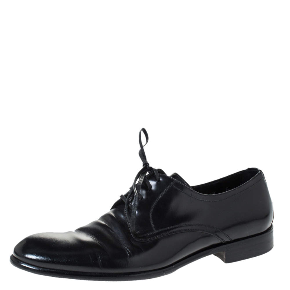 Pre Owned Dolce & Gabbana Black Leather Derby Size 40