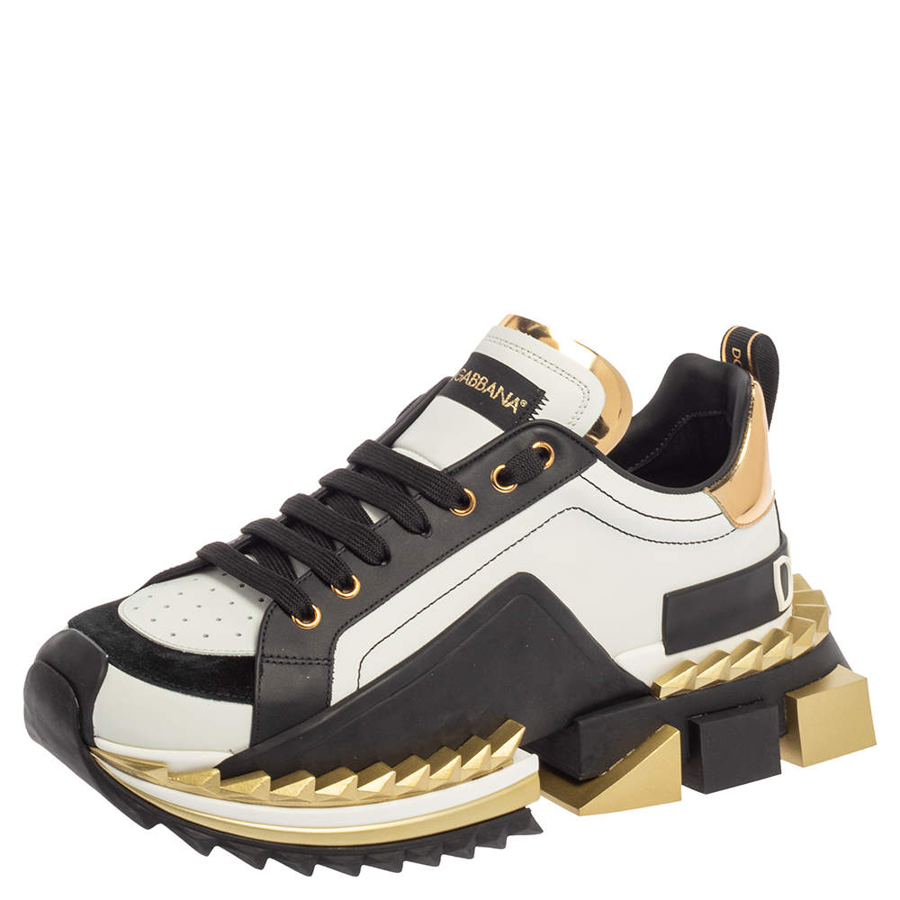 Pre Owned Dolce & Gabbana Multicolor Suede And Leather Super King Low Top Sneakers Size 43