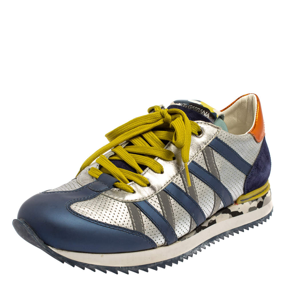 Dolce & Gabbana Multicolor Leather And Patent Leather Nigeria Sneakers Size 40