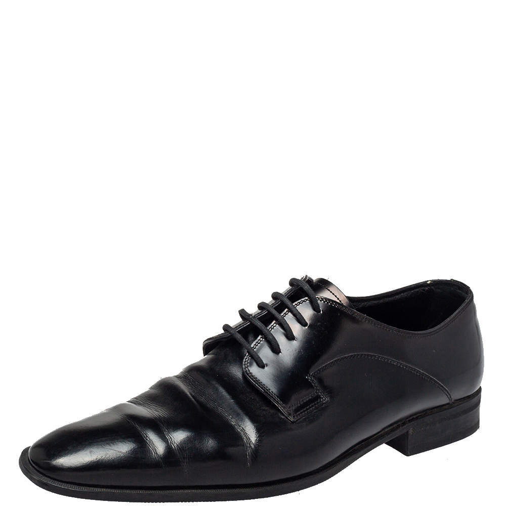 مملوكة مسبقًا Dolce & Gabbana Black Leather Lace Up Oxford Size 42
