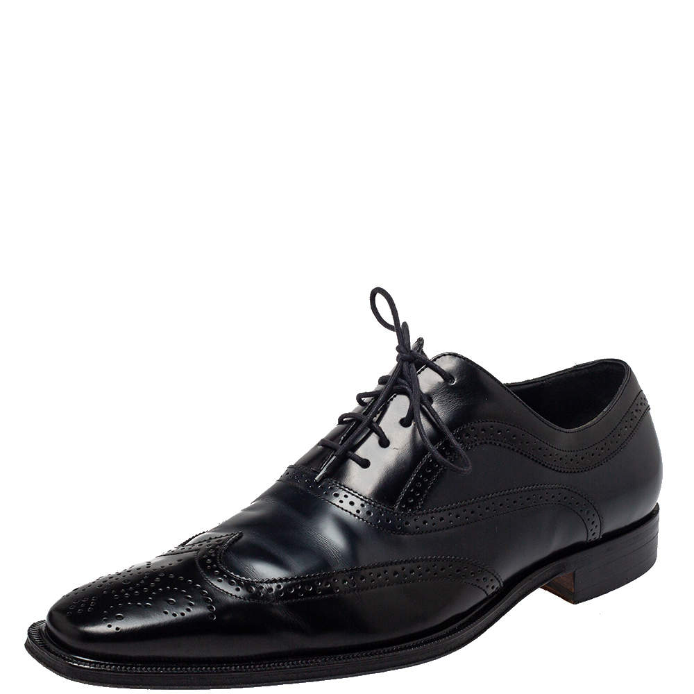 Dolce & Gabbana Two Tone Brogue Leather Cap Toe Lace Up Oxford Size 44