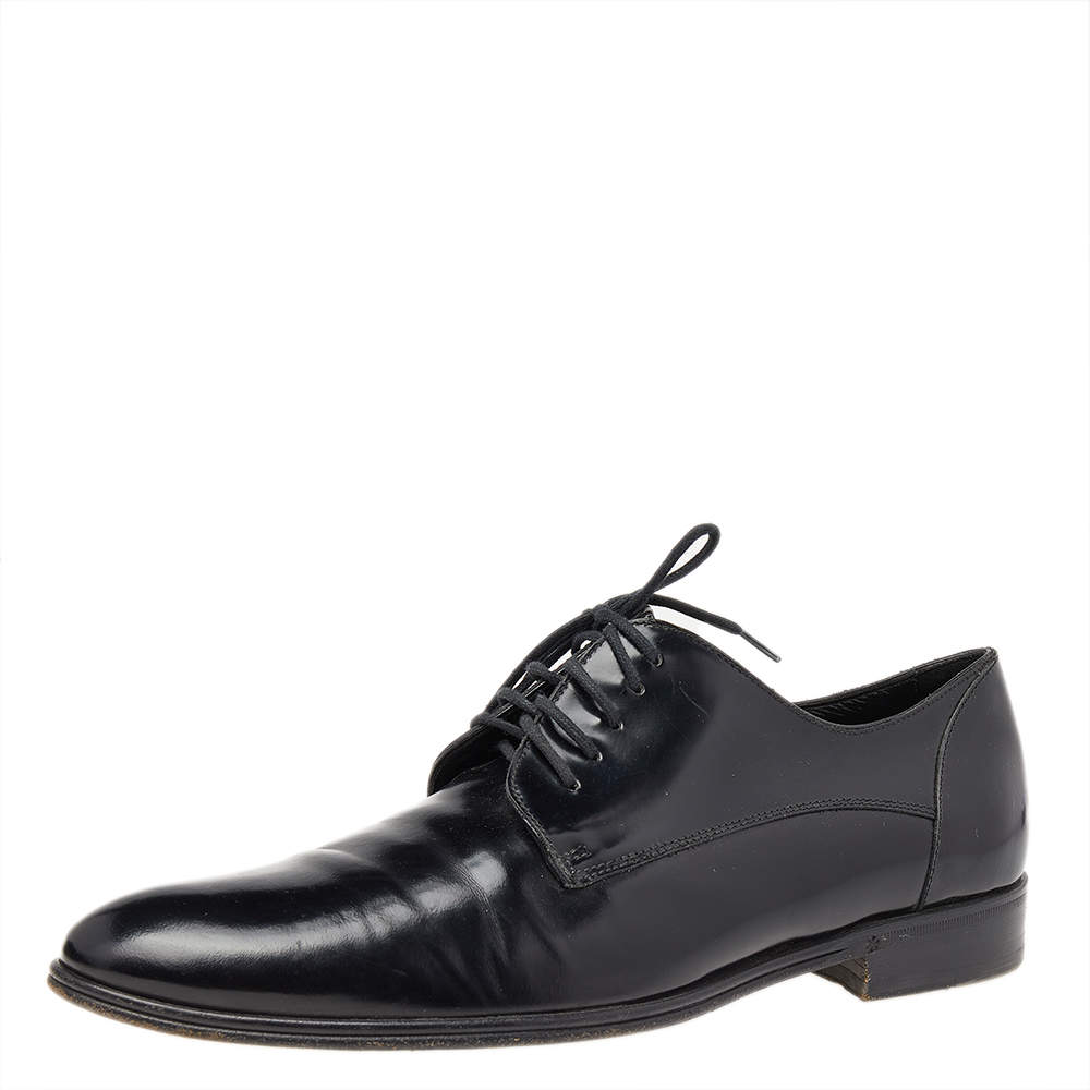 Dolce & Gabbana Black Leather Lace Up Derby Size 39