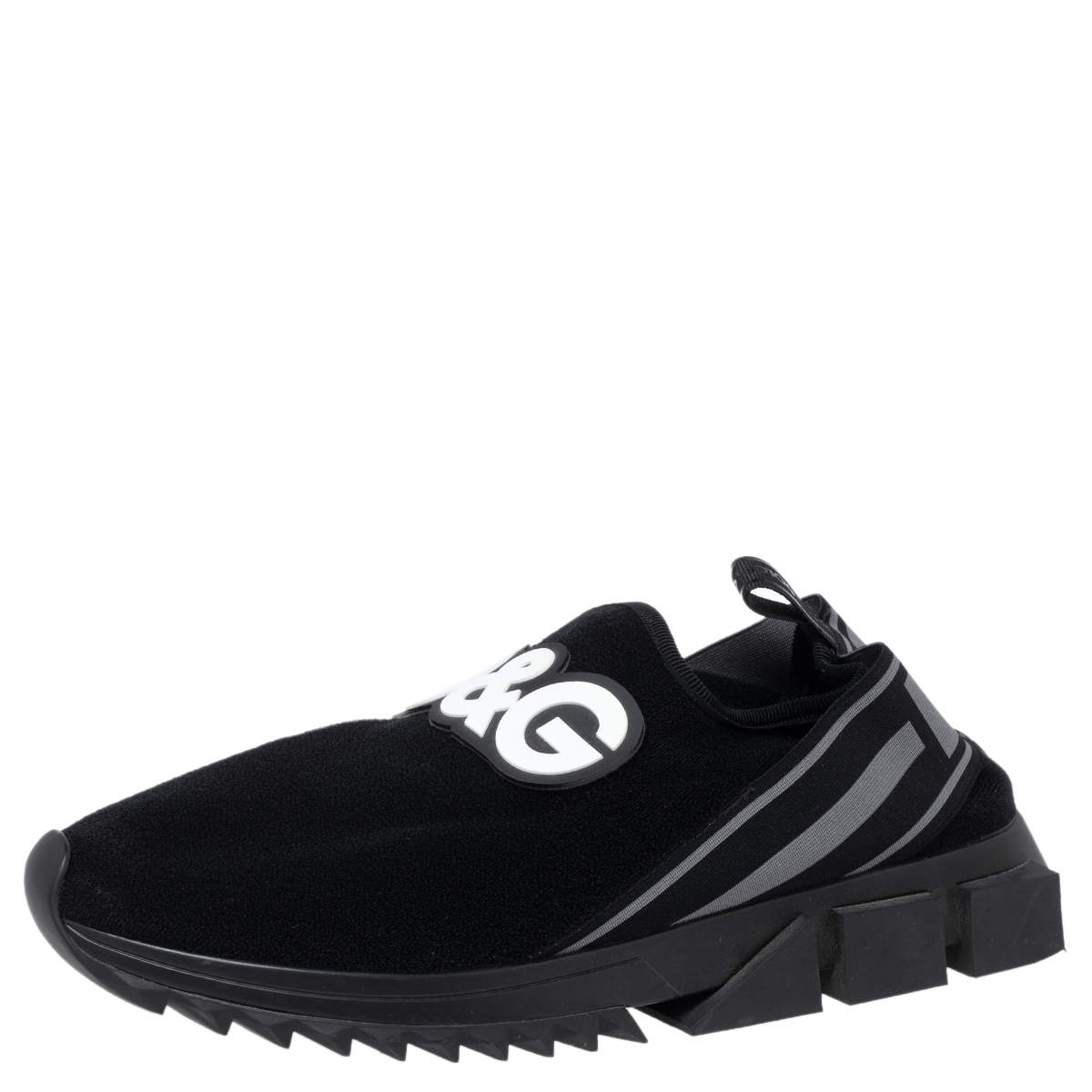 Pre Owned حذاء رياضي دولتشي آند غابانا سورينتو قماش أسود مقاس 44