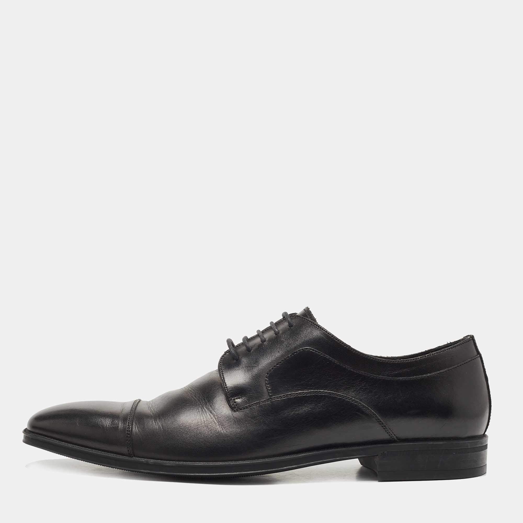 Dolce & Gabbana Black Leather Lace Up Derby Size 41