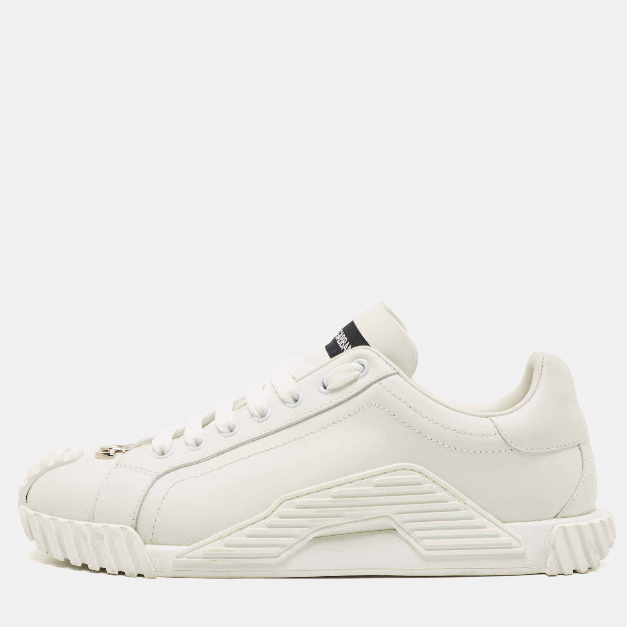 Pre Owned Dolce & Gabbana White Leather NS1 Sneakers Size 40