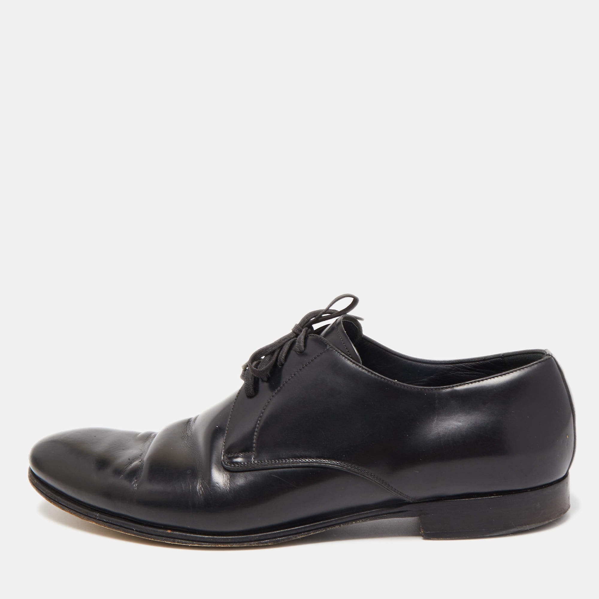 Dolce & Gabbana Black Leather Lace Up Oxford Size 44