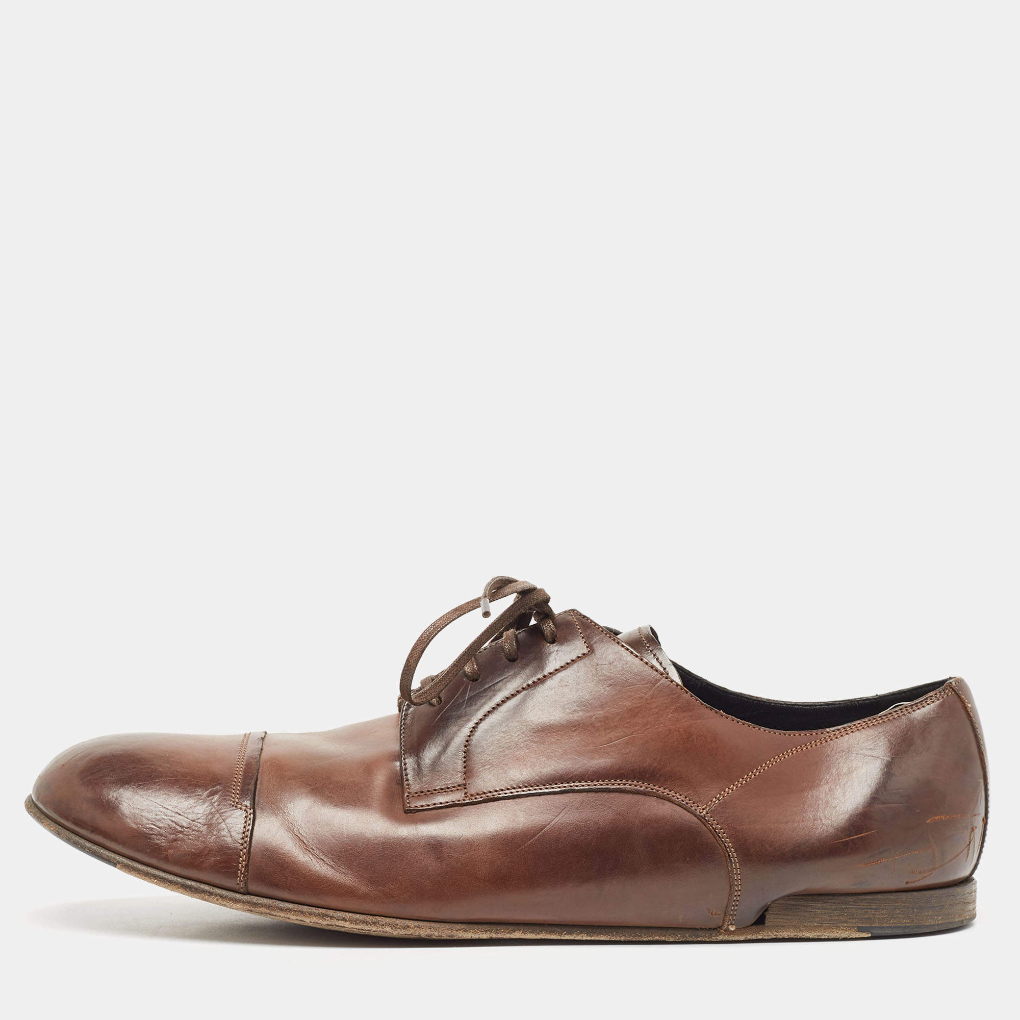 Dolce & Gabbana Brown Leather Lace Up Derby Size 44