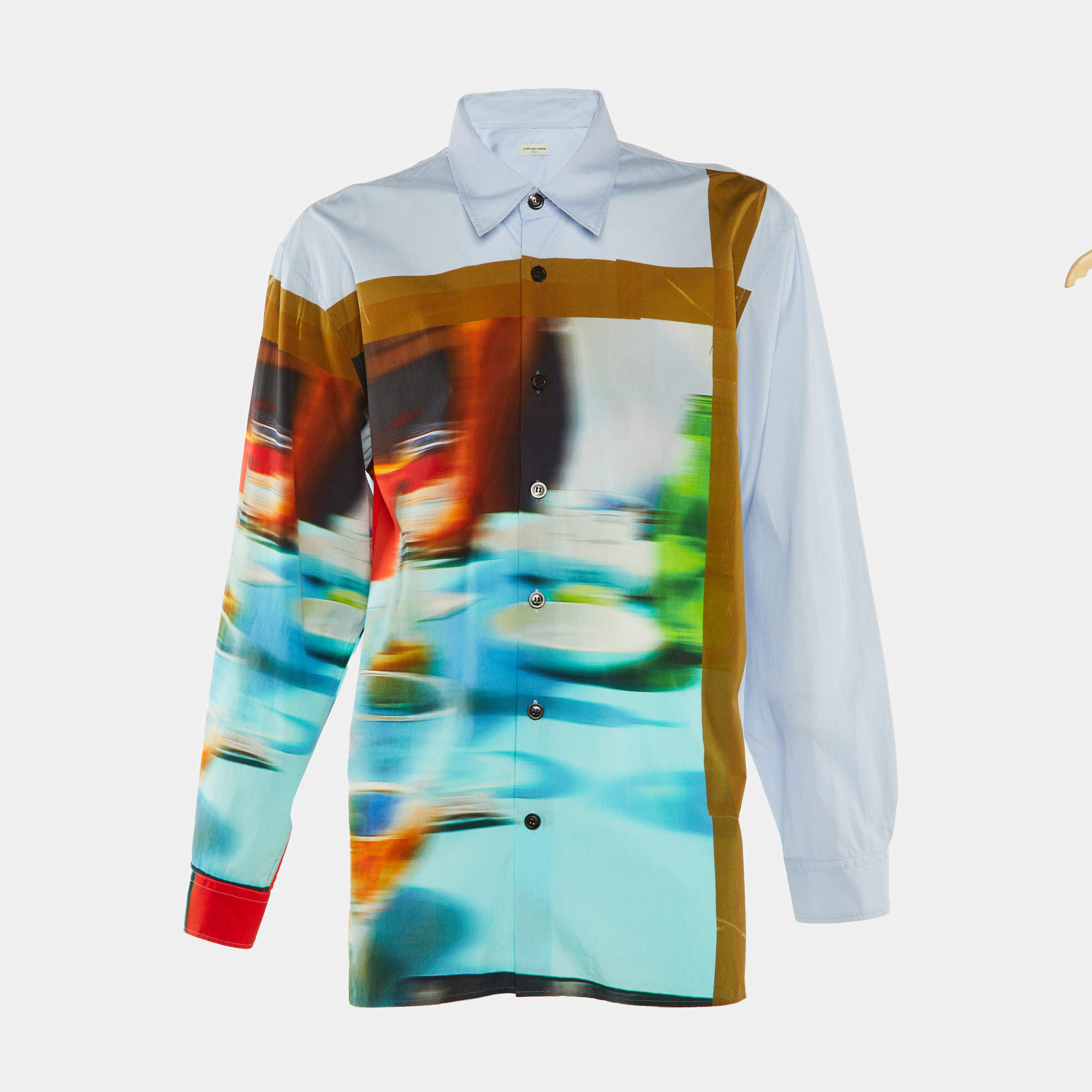 Pre Owned Dries van Noten Multicolor Abstract Print Cotton Shirt L