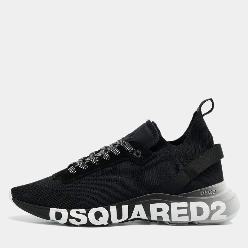 Dsquared2 Black Mesh and Neoprene Fly Sneakers Size 45