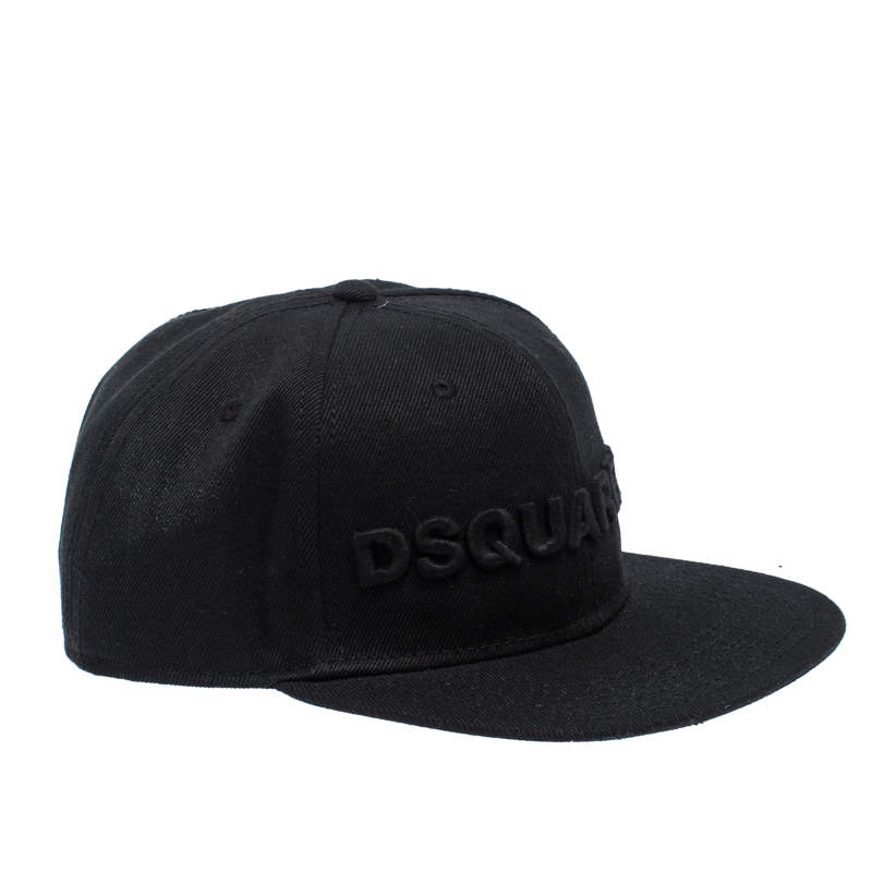 Pre Owned DSquared2 Black Logo Embroidered Baseball Cap ( One Size )