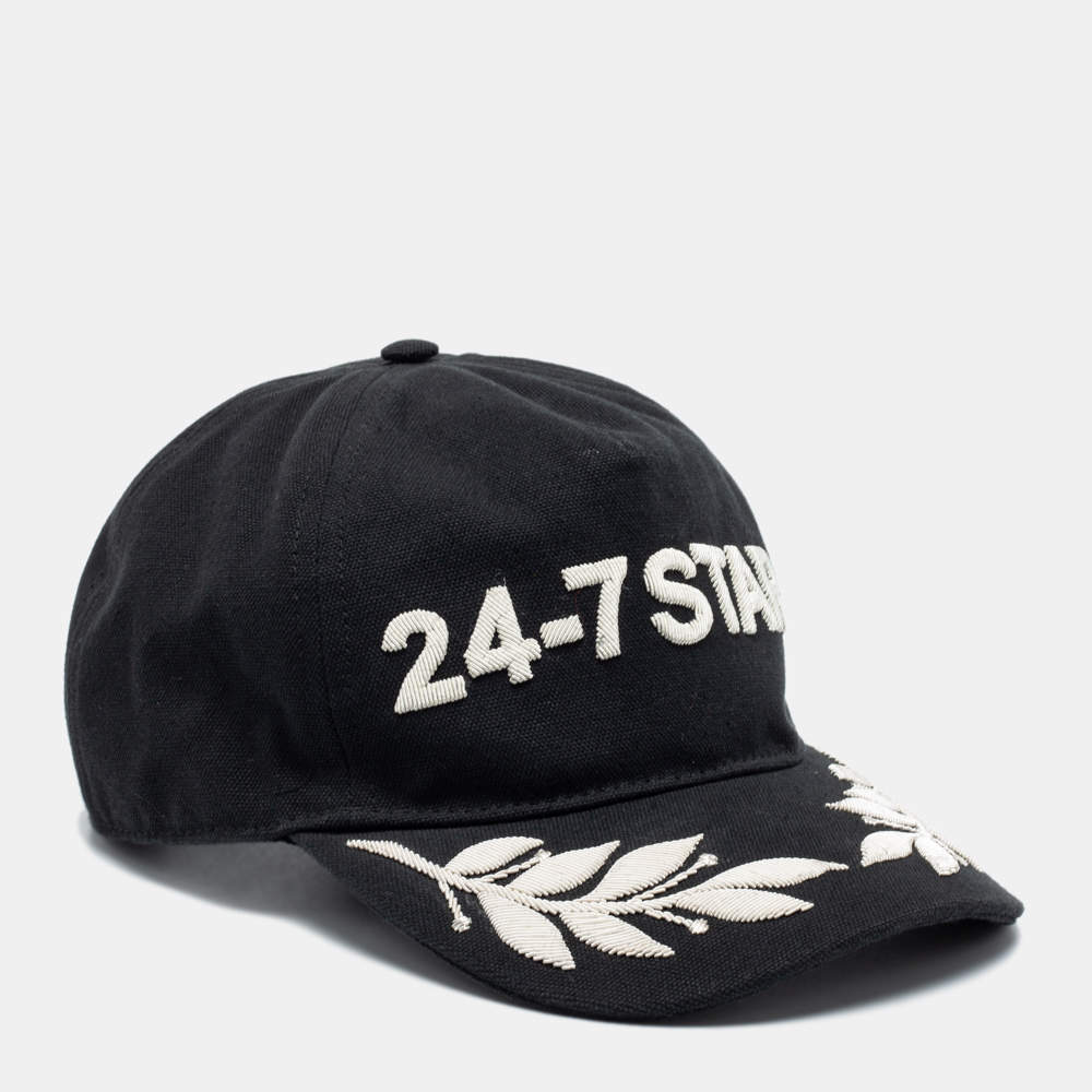 Dsquared2 Black Cotton Canvas 24-7 Icon Baseball Cap L
