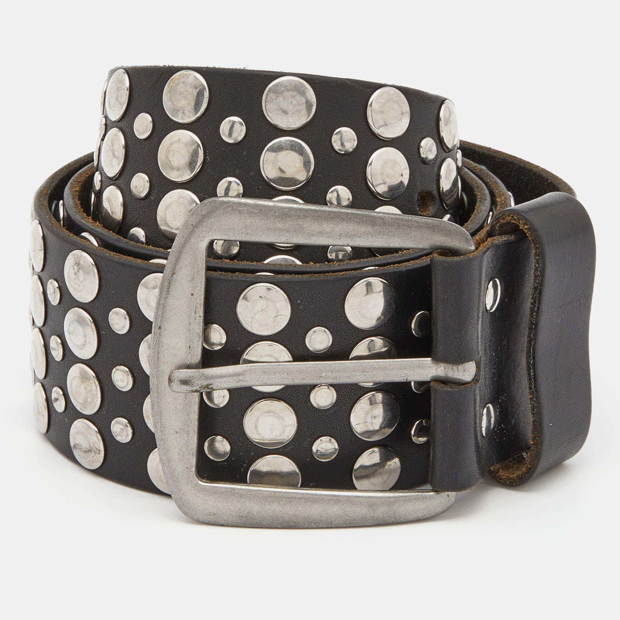 DSquared2 Black Studded Leather Belt